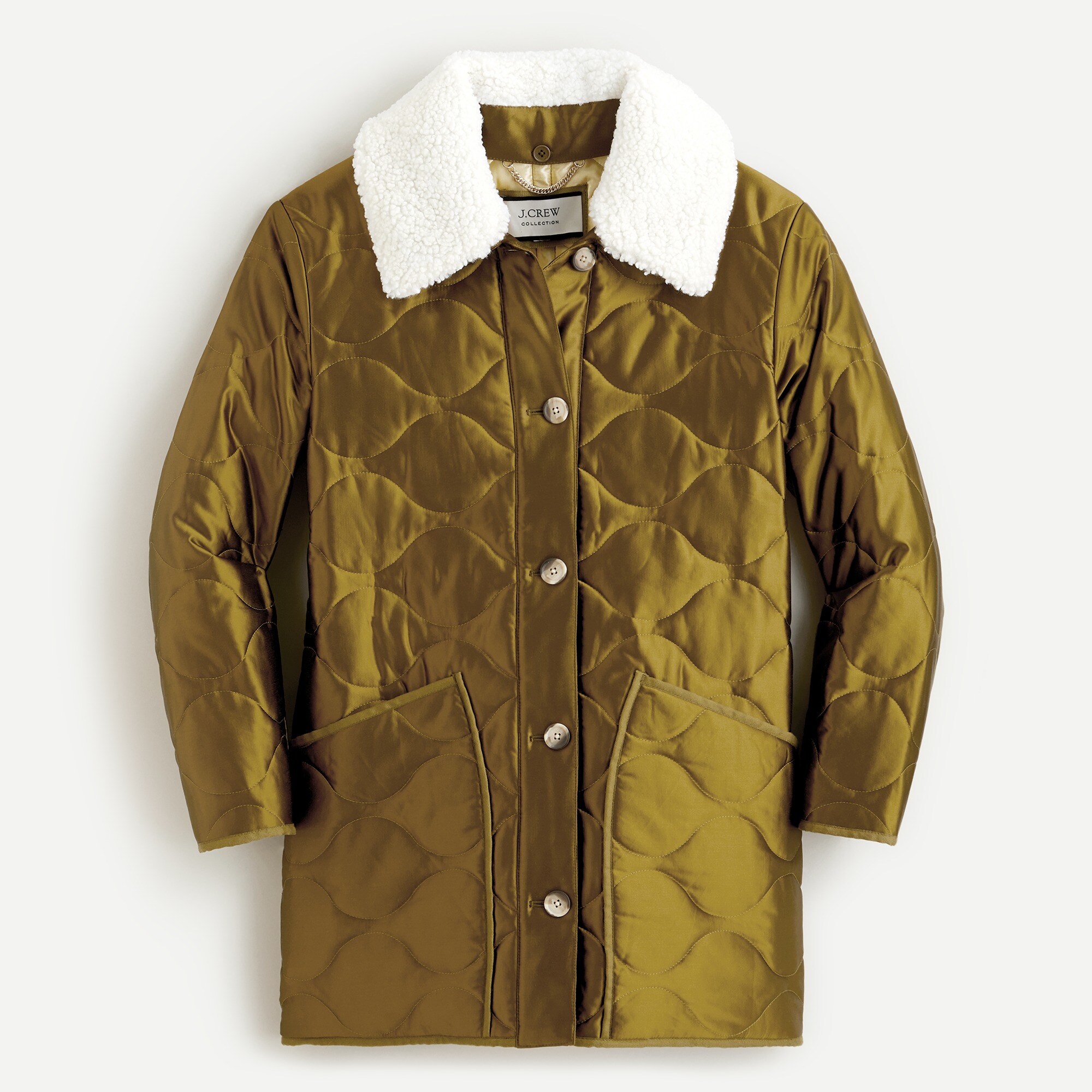 J.Crew Collection Quilted Cocoon Jacket In Heavy Satin With PrimaLoft For Women