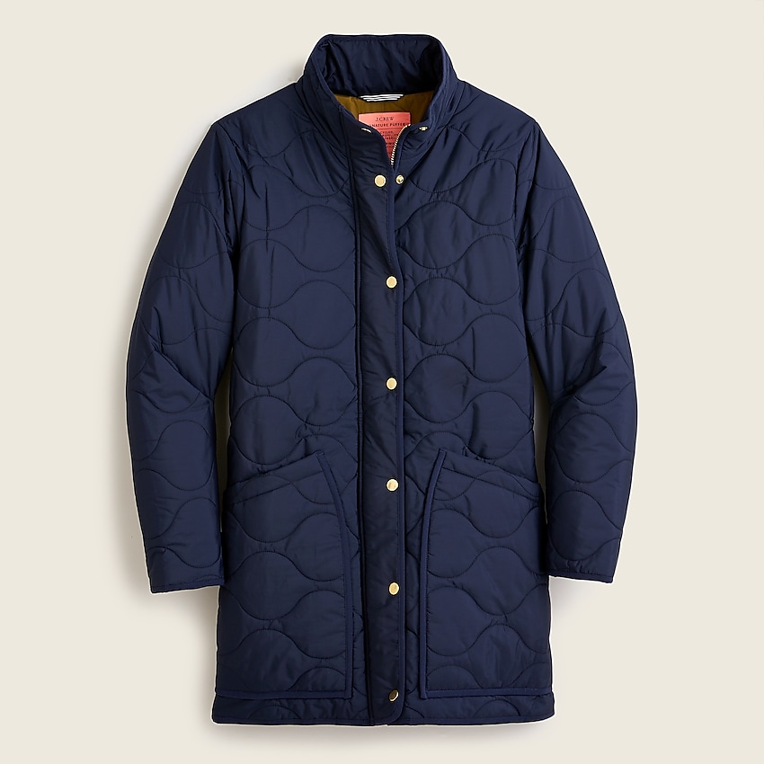 j.crew: quilted cocoon puffer with primaloft® for women, right side, view zoomed