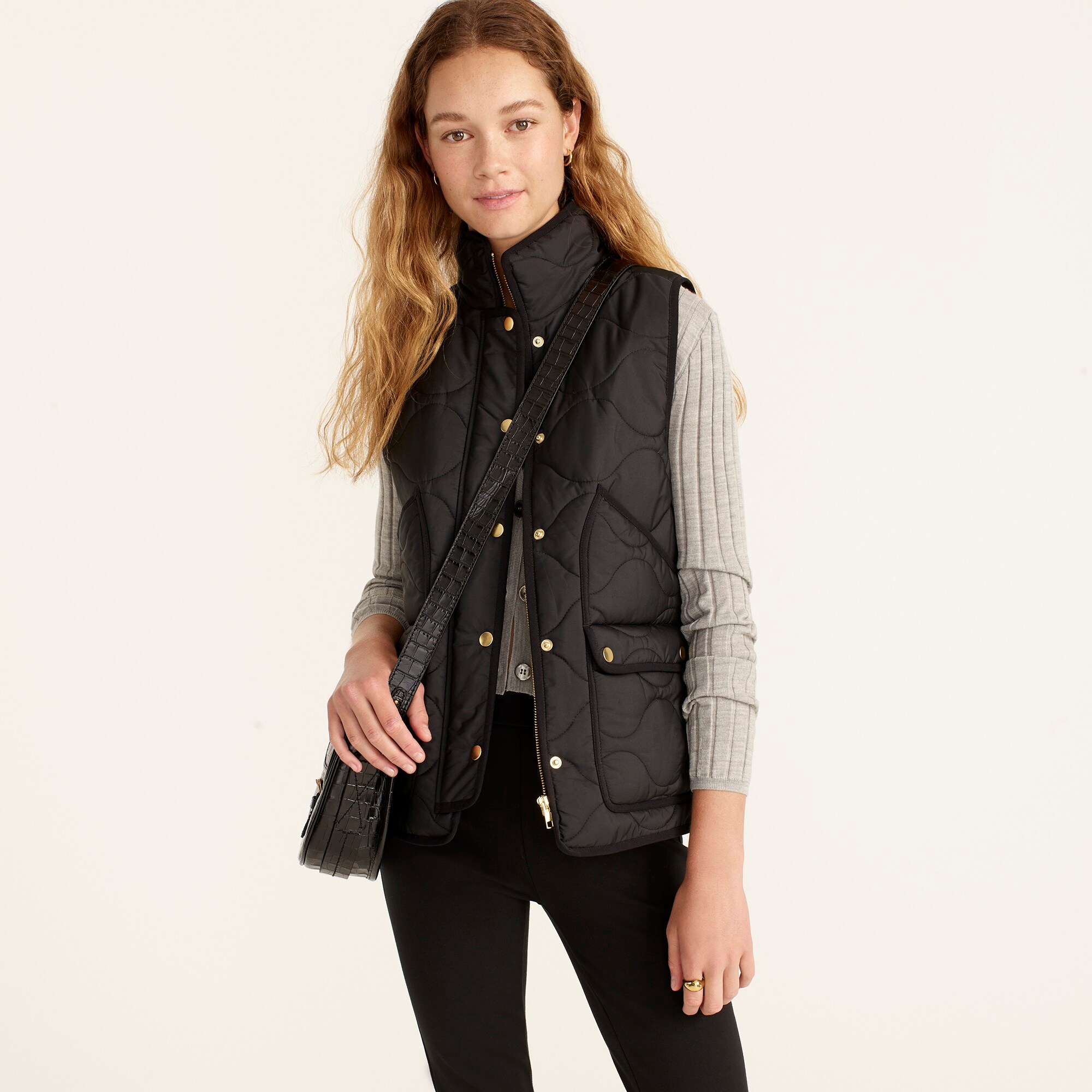 j crew quilted vest