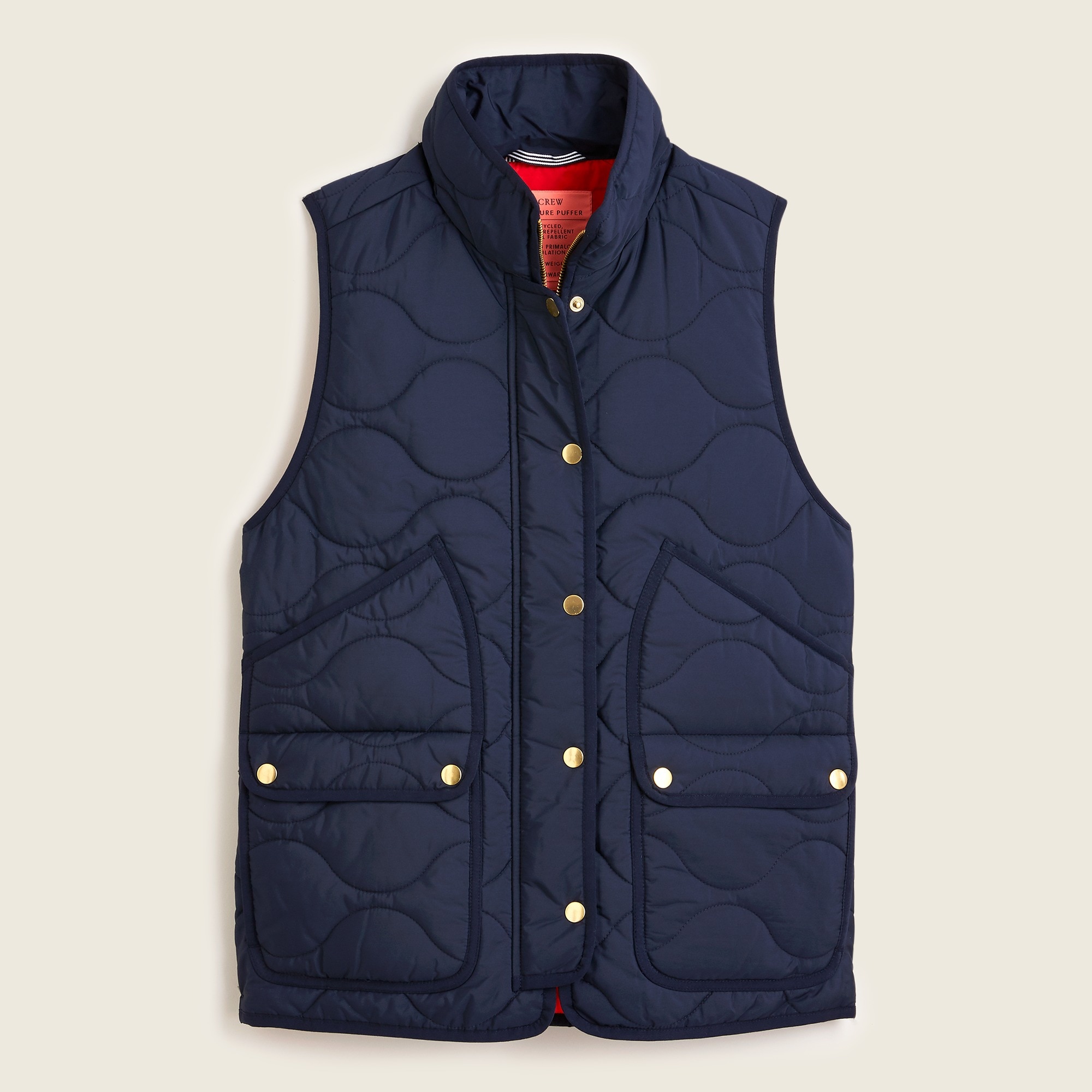 j.crew: quilted vest with primaloft&reg; for women, right side, view zoomed