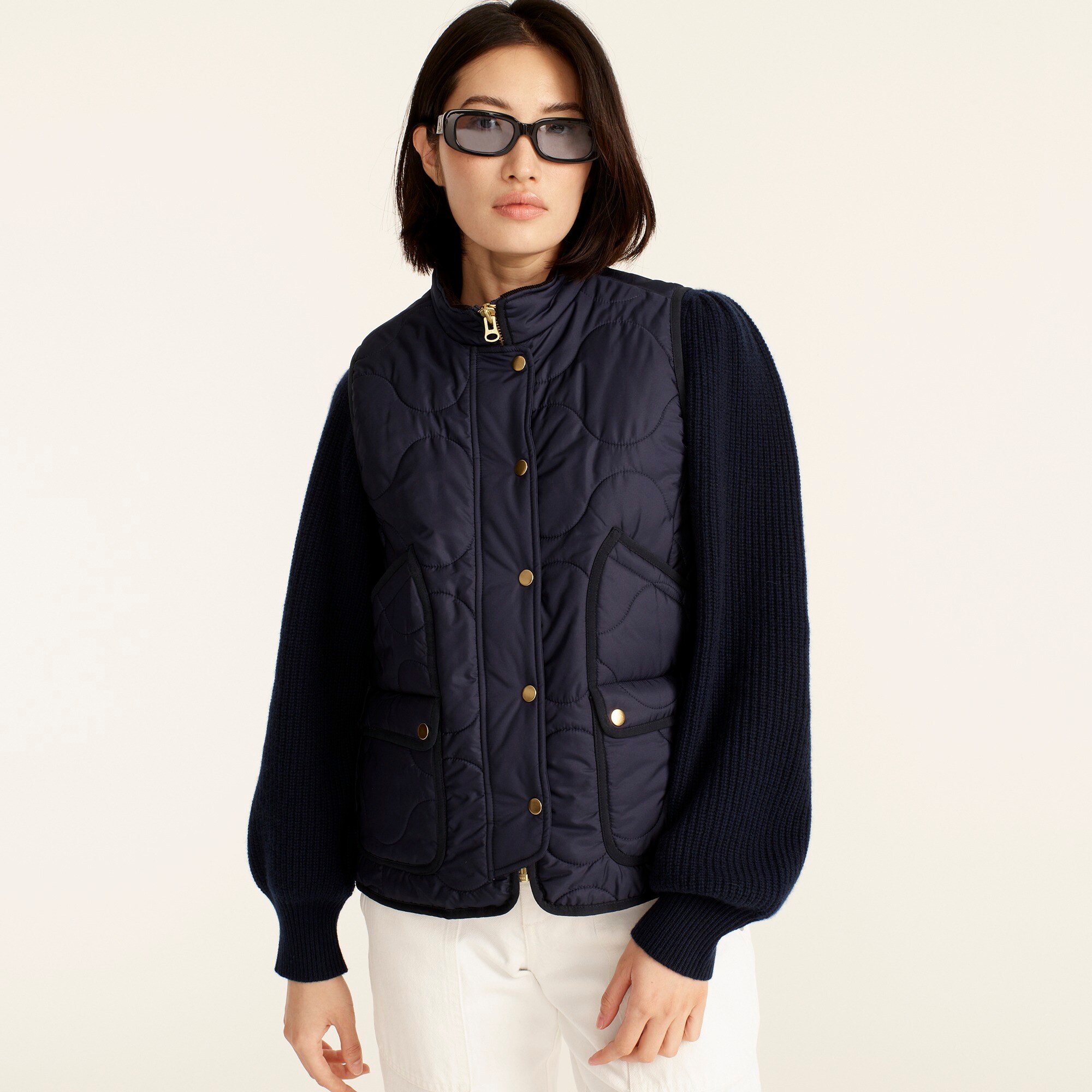 j.crew: quilted vest with primaloft&reg; for women, right side, view zoomed