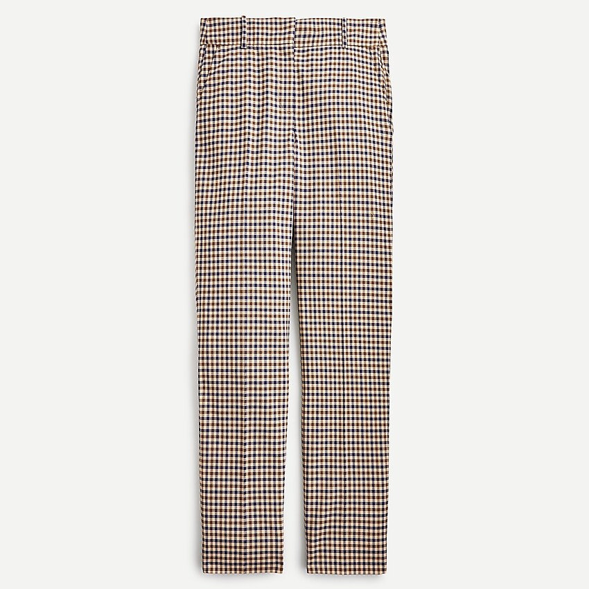 j.crew: cameron slim crop pant in plaid italian stretch wool for women, right side, view zoomed