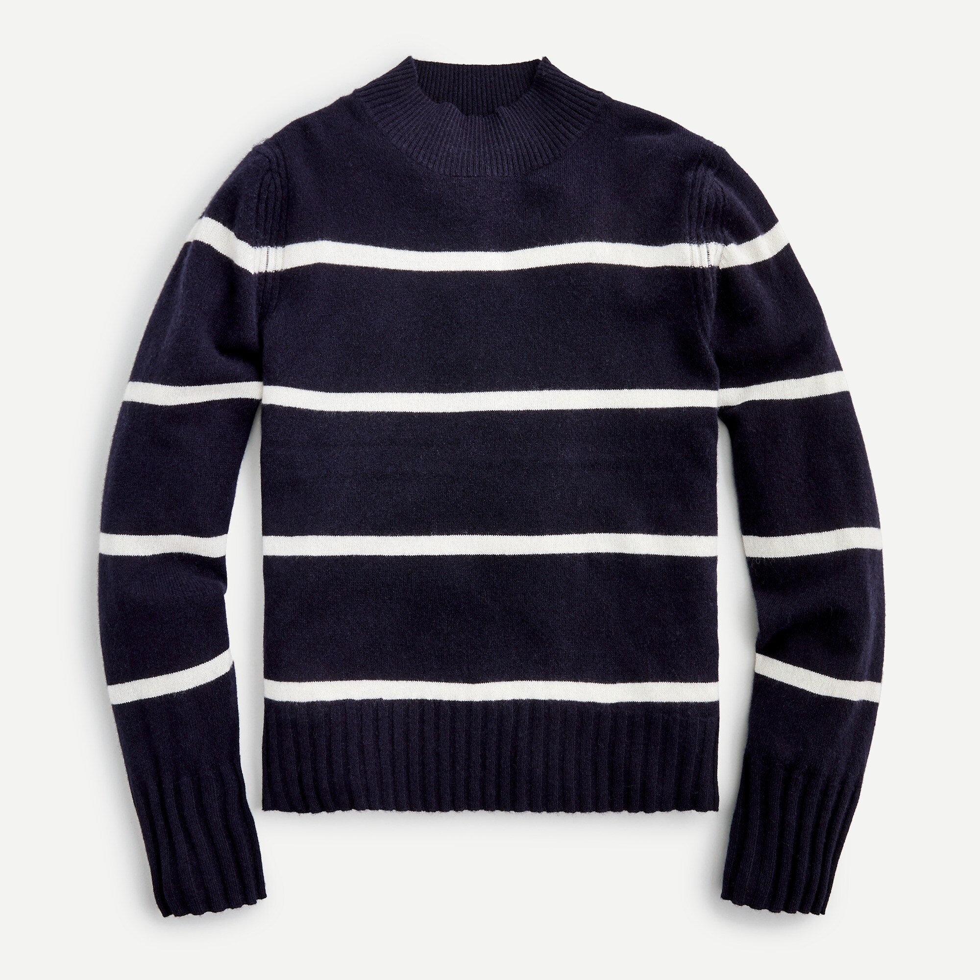 Cashmere Mockneck Sweater In Stripe For Women | J.Crew