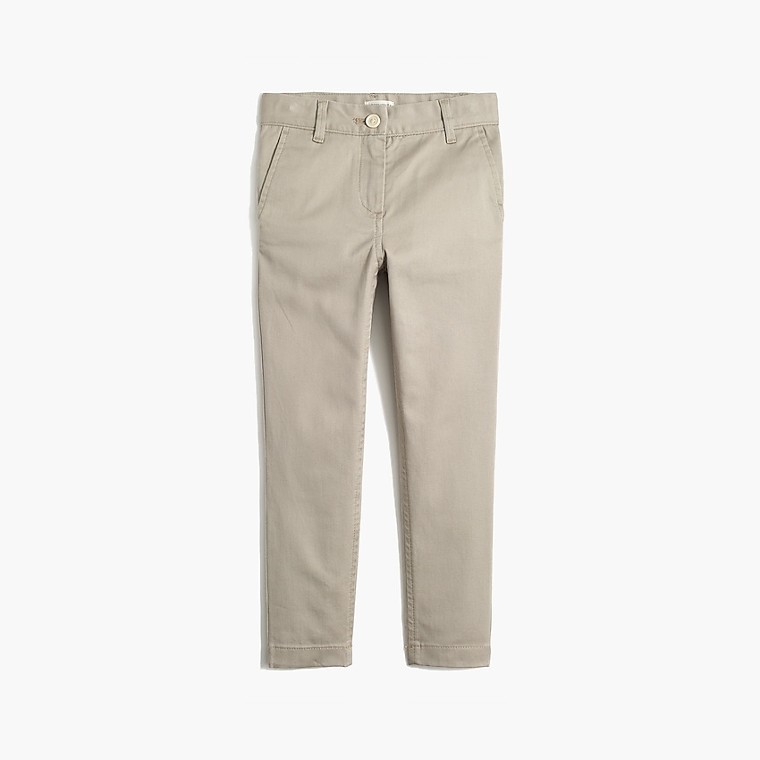 factory: girls' uniform chino pant for girls, right side, view zoomed