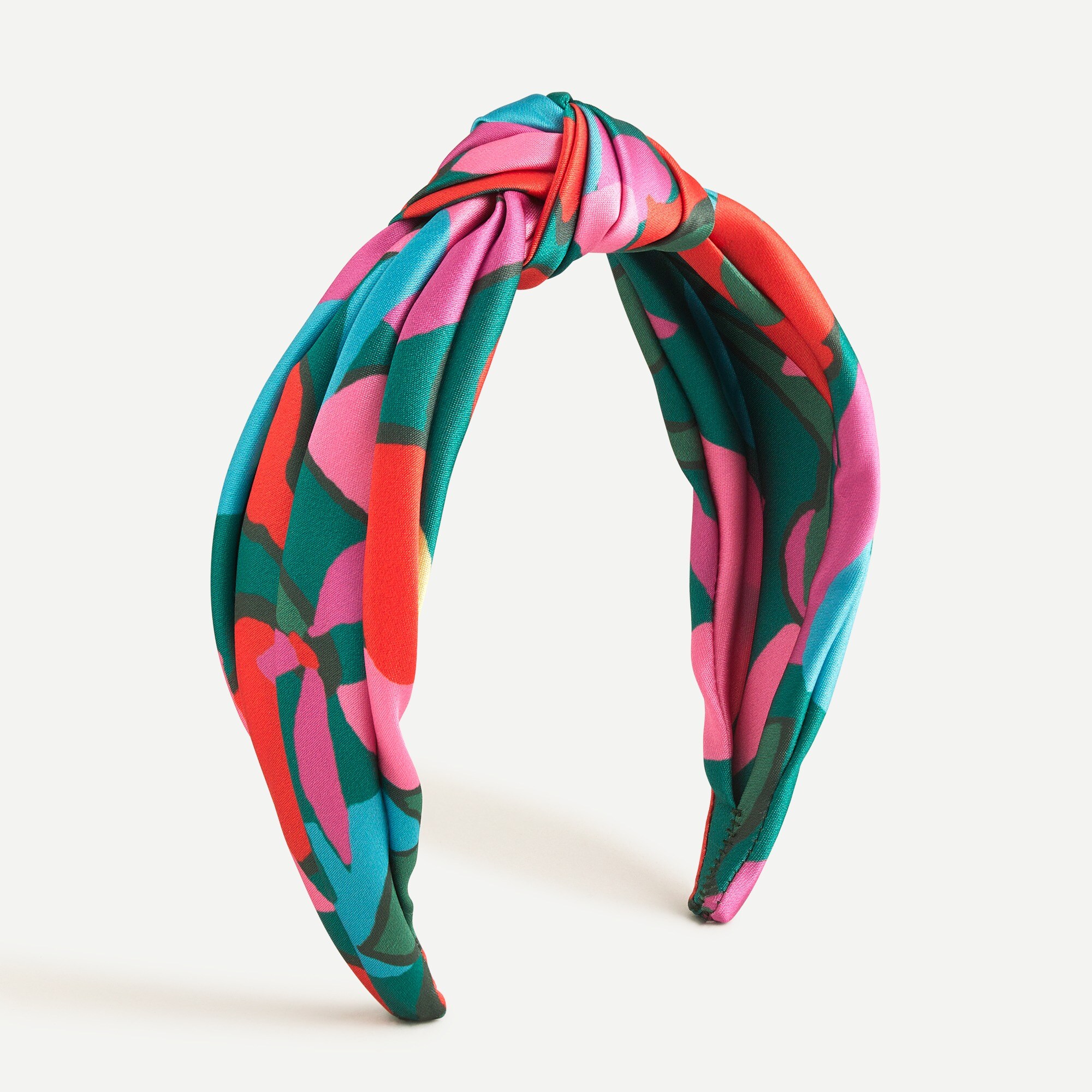 Satin knot headband in confetti floral