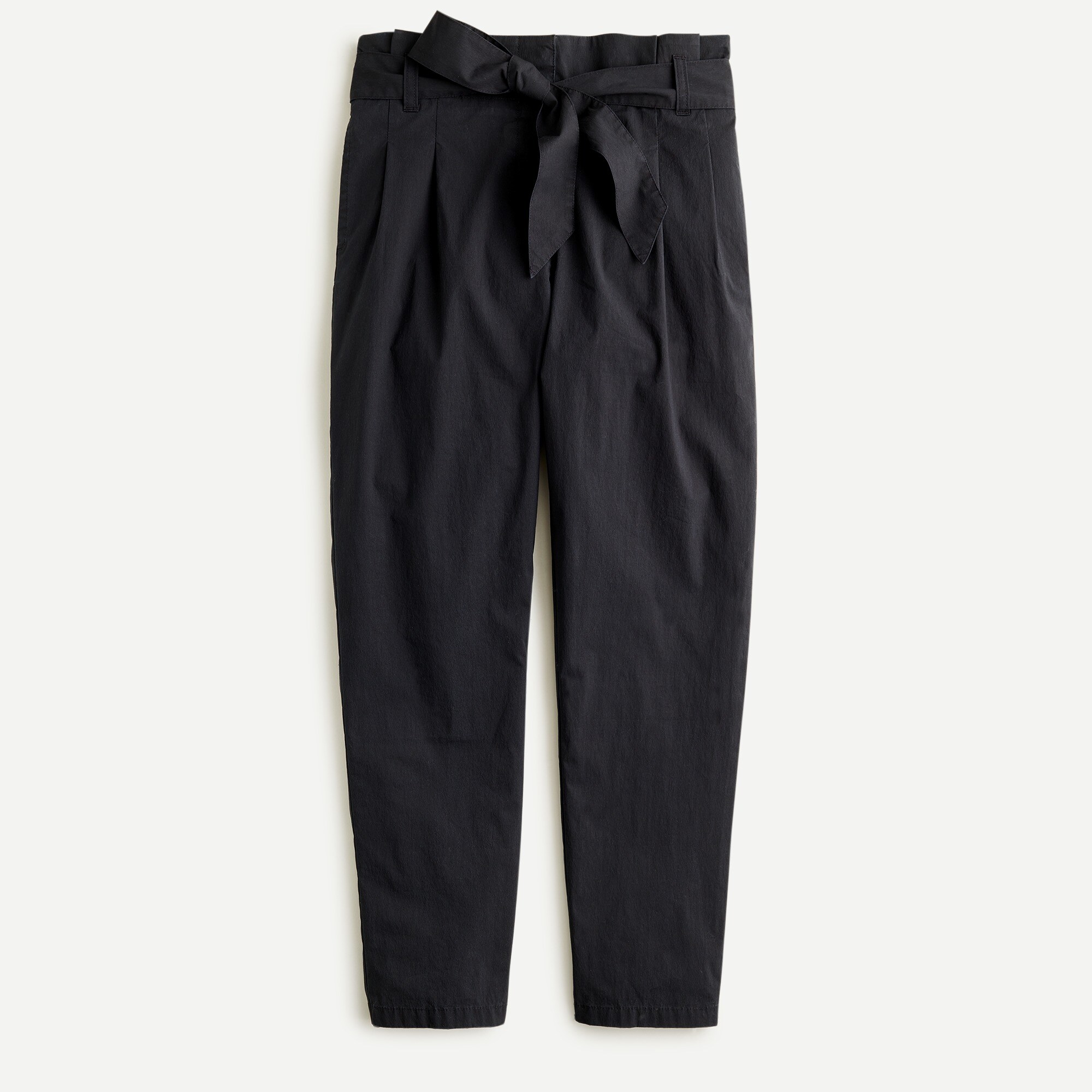 Tapered paper-bag pant in cotton poplin