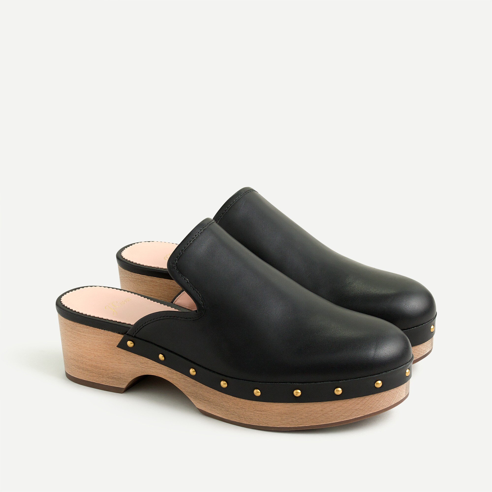 Leather clogs
