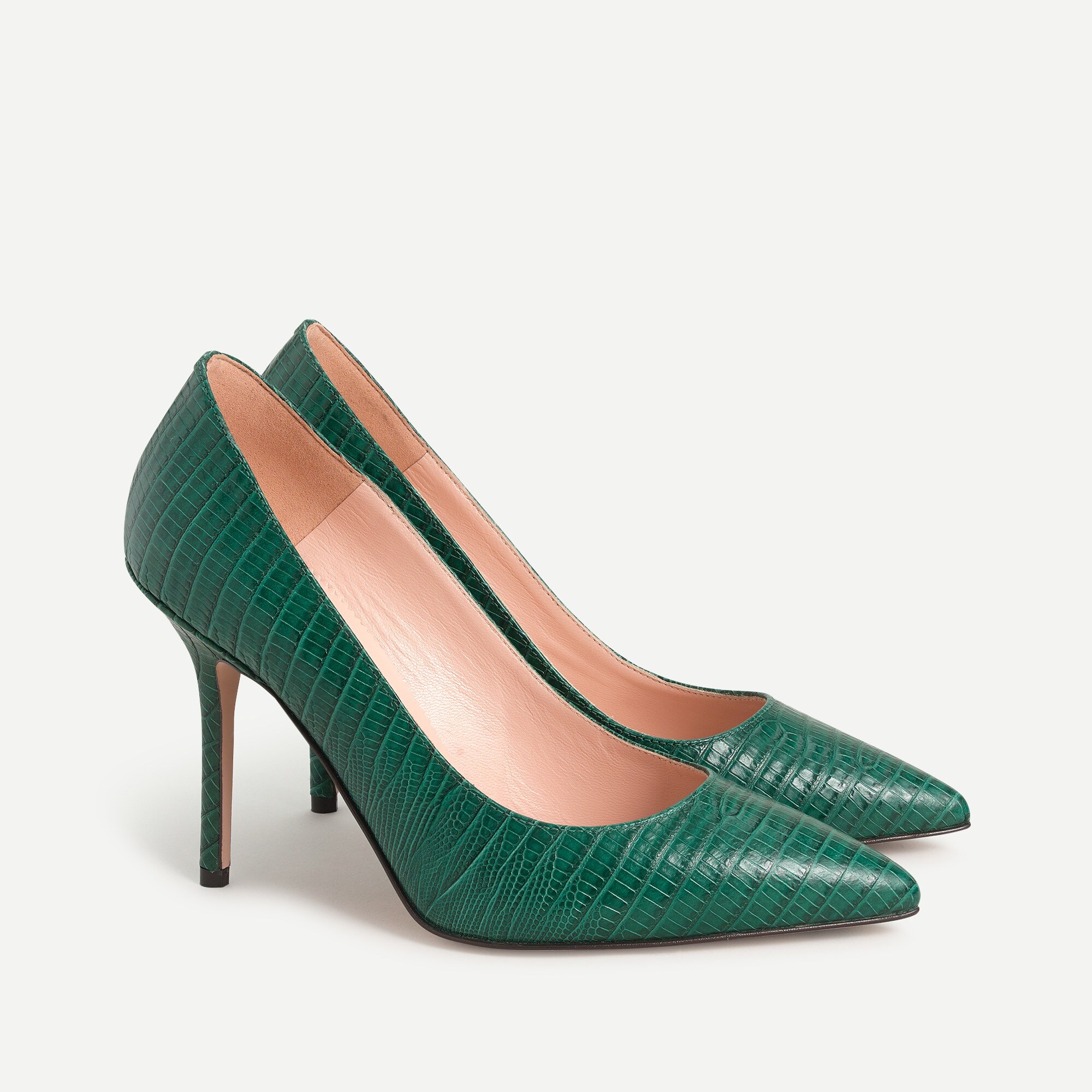 Stiletto pumps in lizard-embossed leather