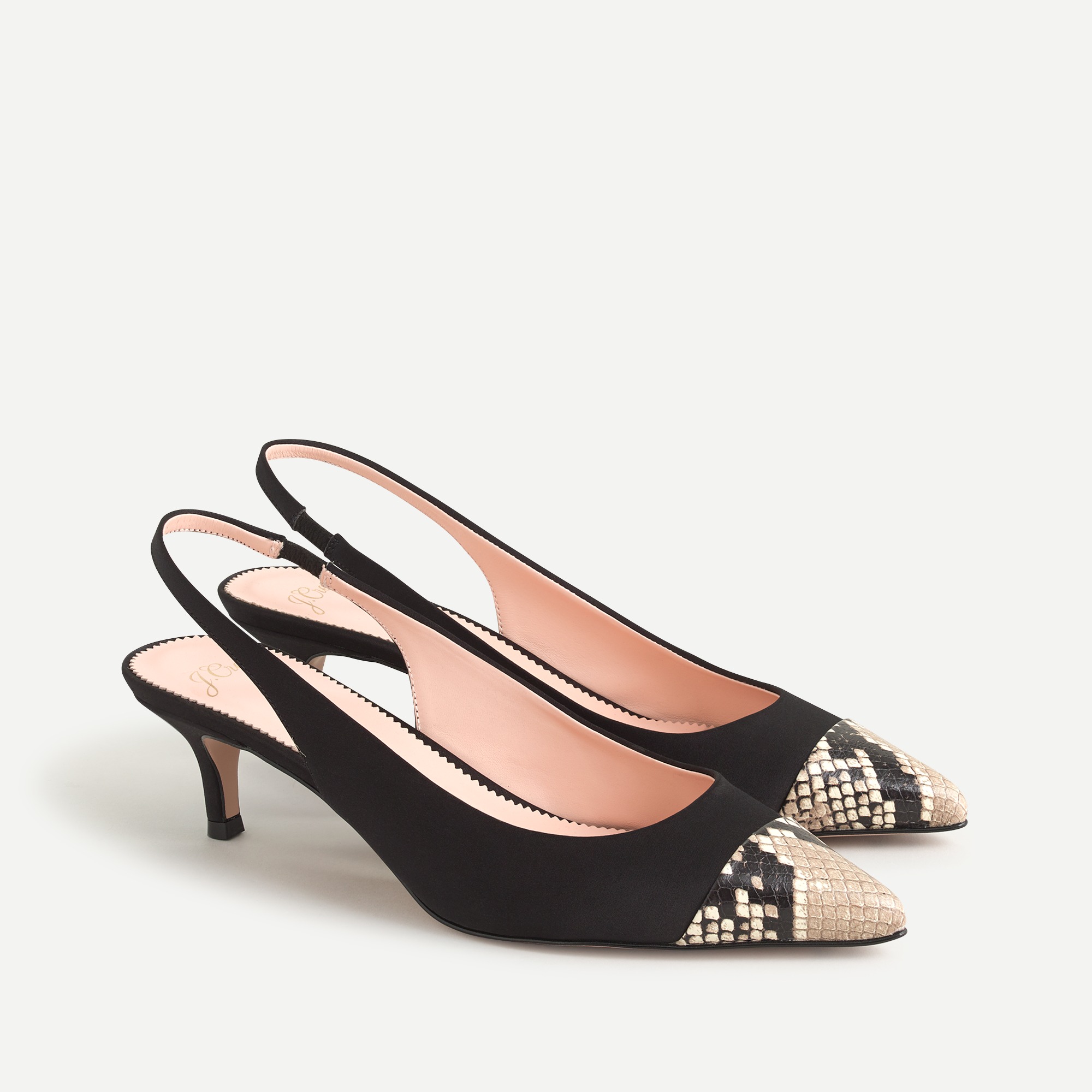 パンプス KARI SLINGBACK Sophia Satin Slingback Pumps With Cap Toe For Women | J.Crew