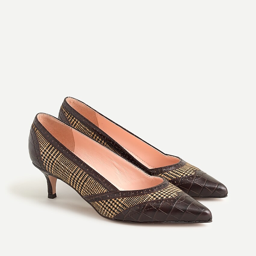 j.crew: sophia leather spectator pumps for women, right side, view zoomed