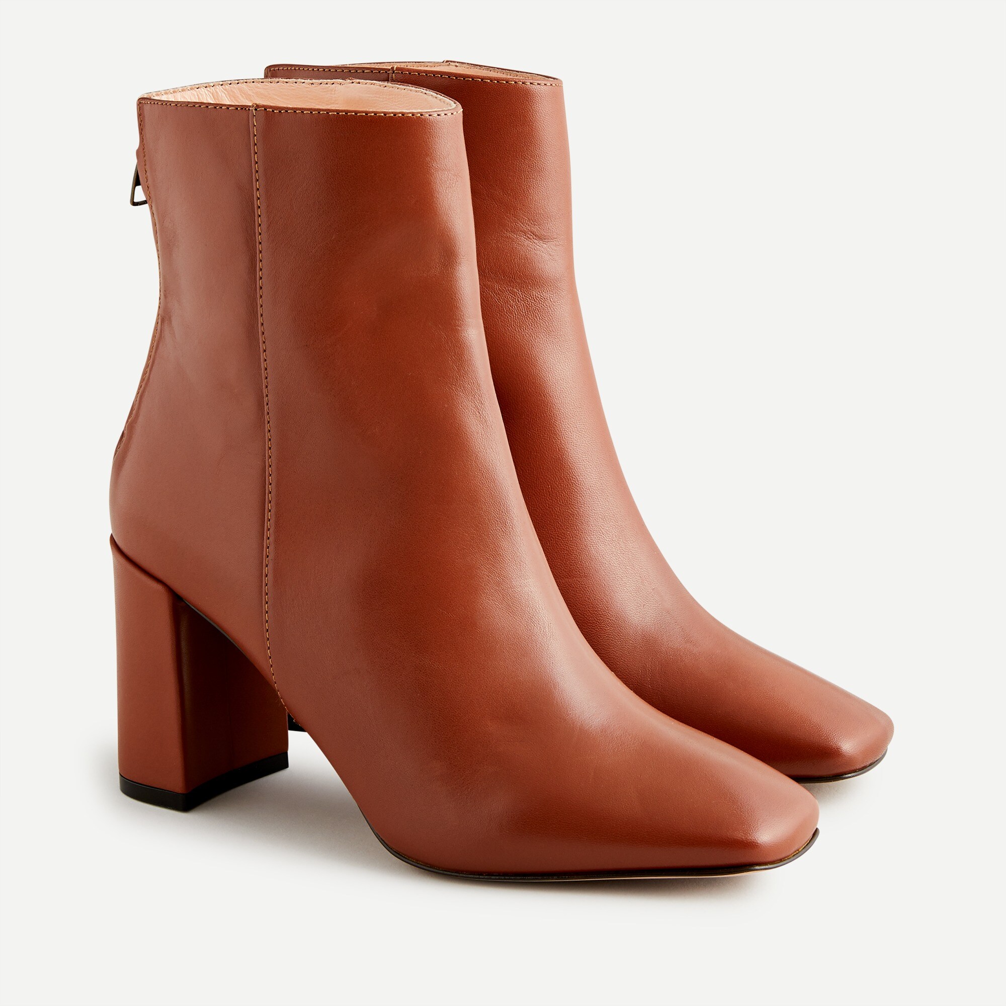 J.Crew: Leather Block-heel Ankle Boots 