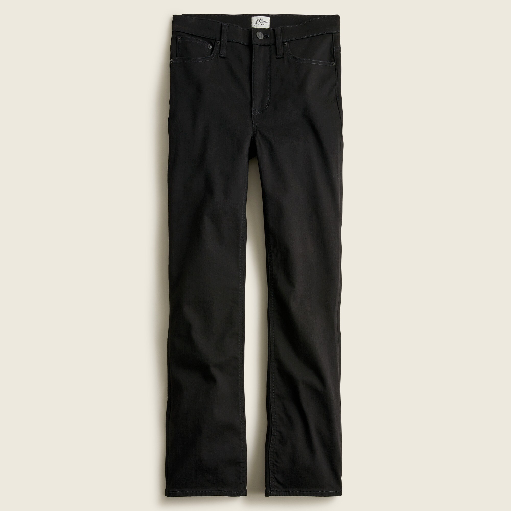 9" demi-boot crop jean in stay black wash