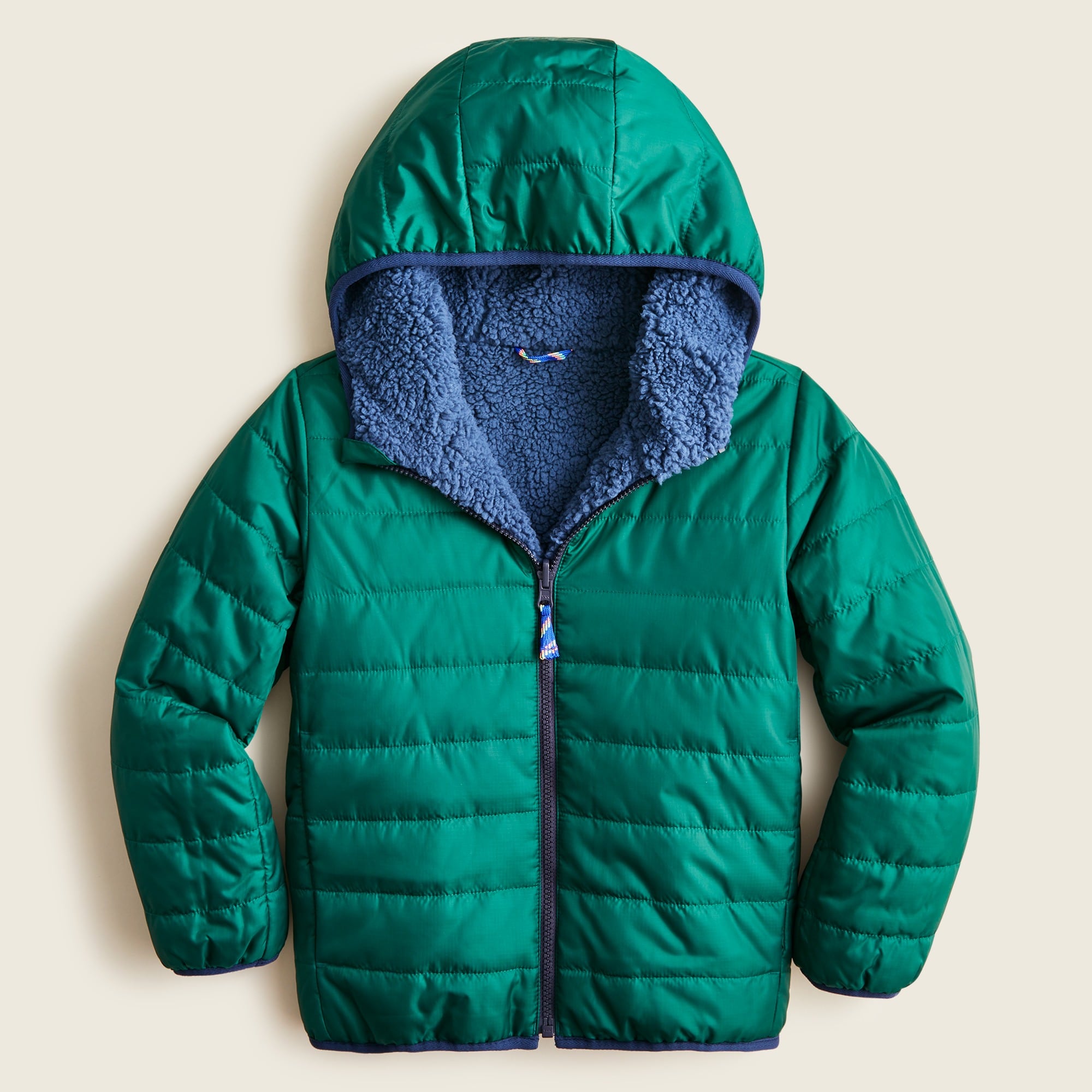 J.Crew: Kids' Reversible Sherpa Puffer Jacket For Boys
