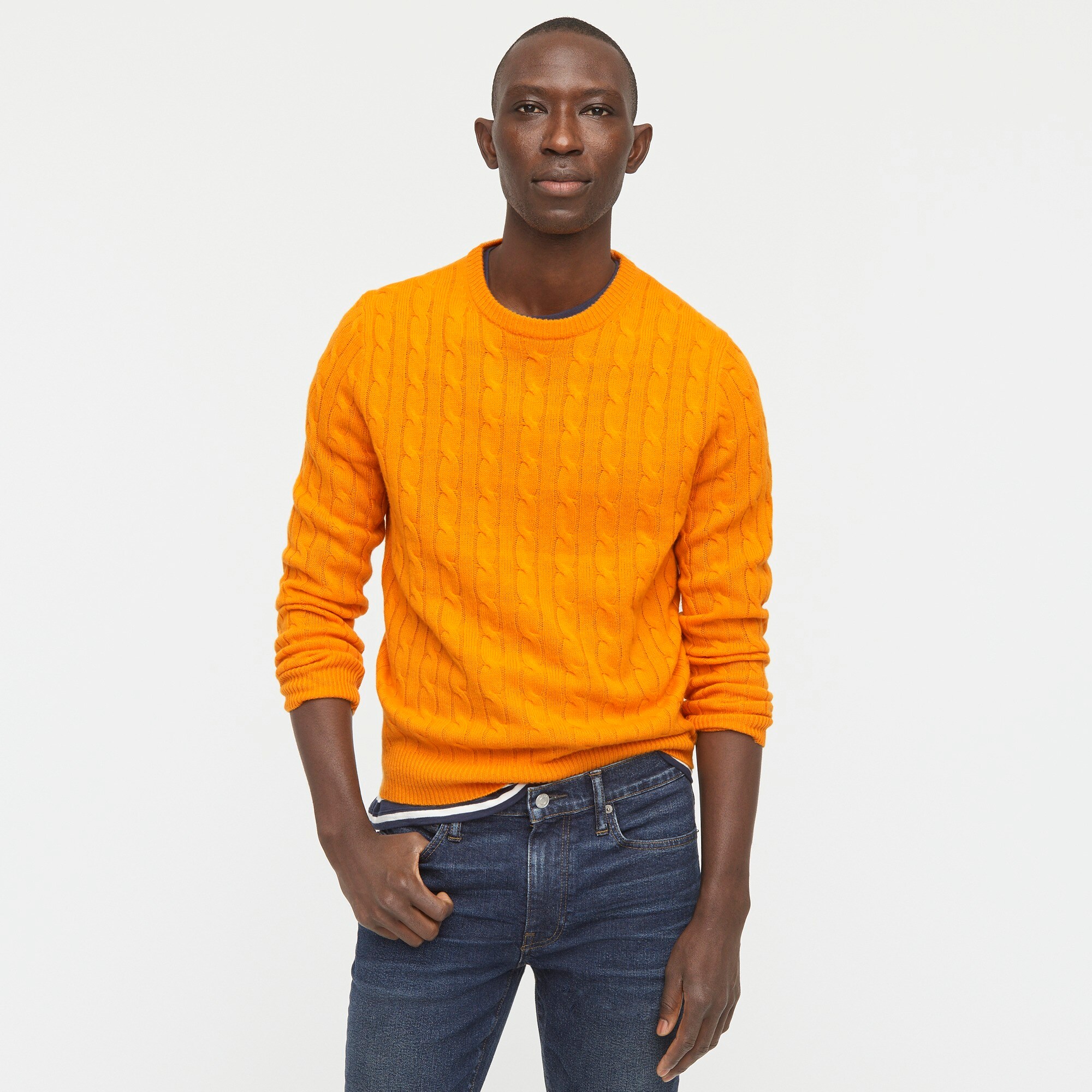 yellow knit sweater mens