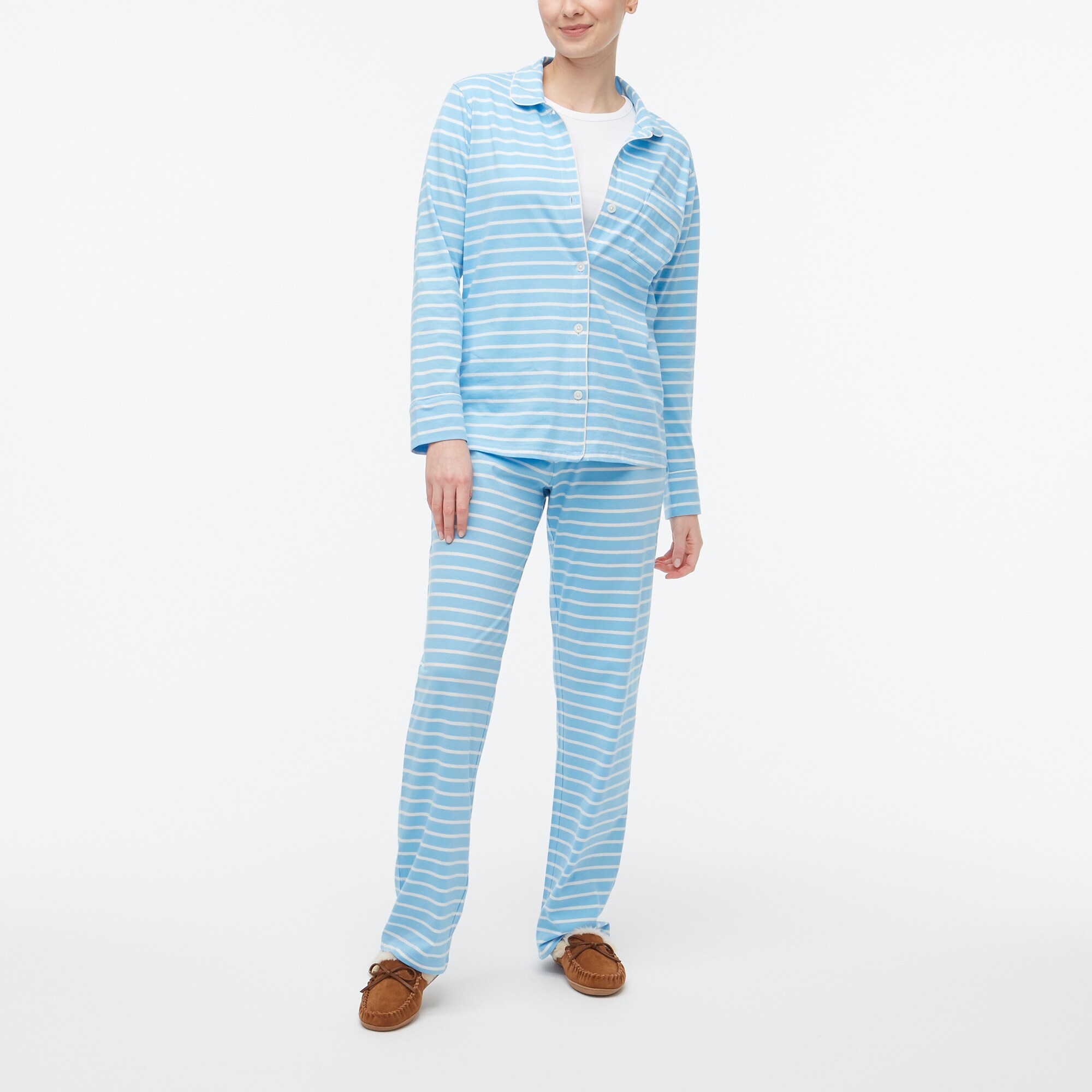 Long-sleeve knit pajama set