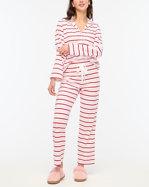 womens Striped knit pajama set