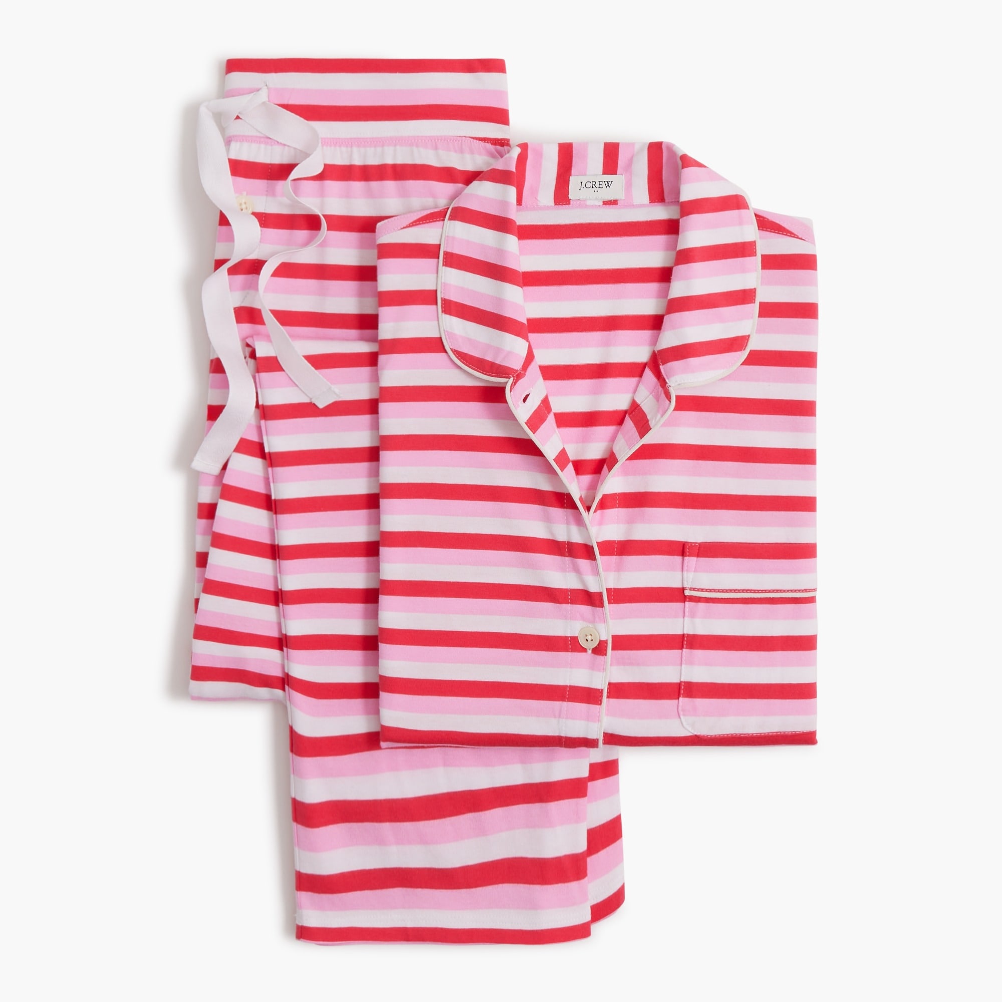 Long-sleeve knit pajama set
