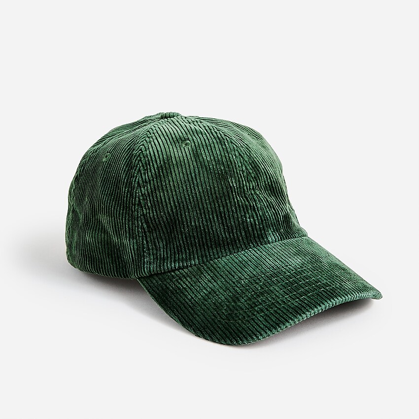 j.crew: garment-dyed corduroy baseball cap for men, right side, view zoomed