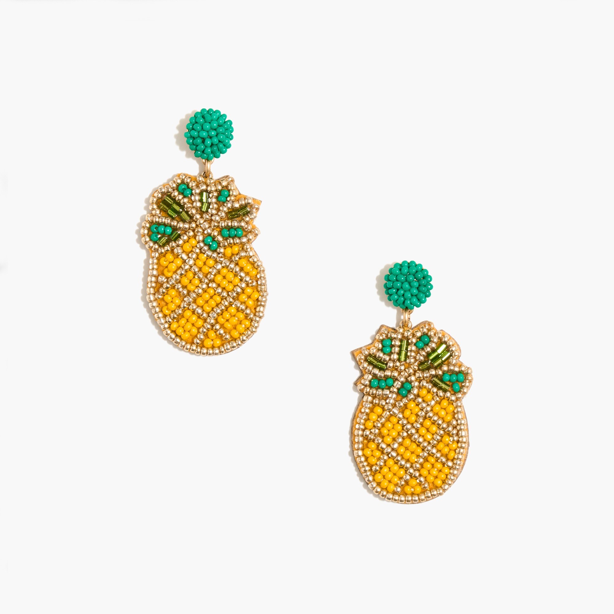 Beaded pineapple statement earrings
