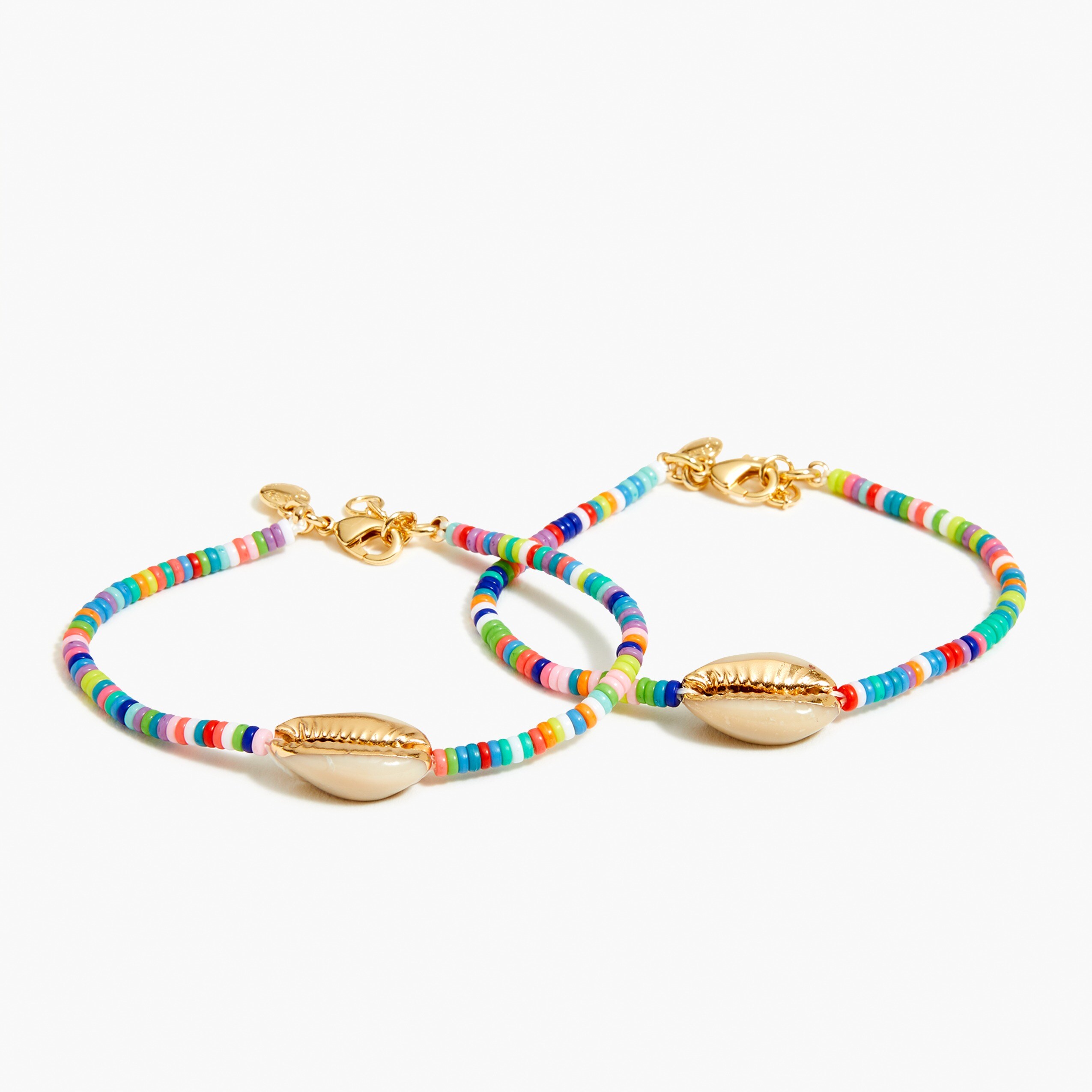 Beaded shell bracelet set