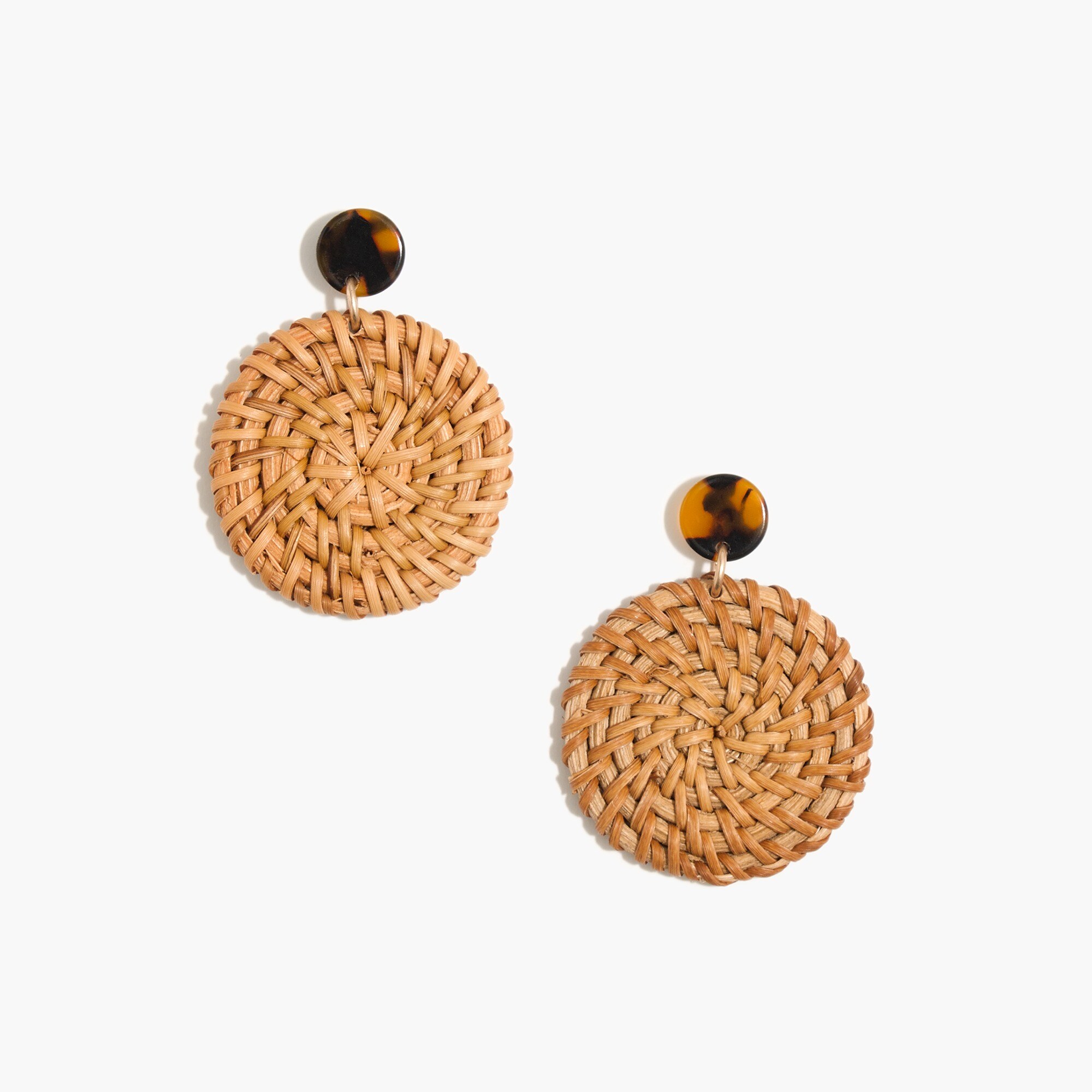 Rattan tortoise statement earrings