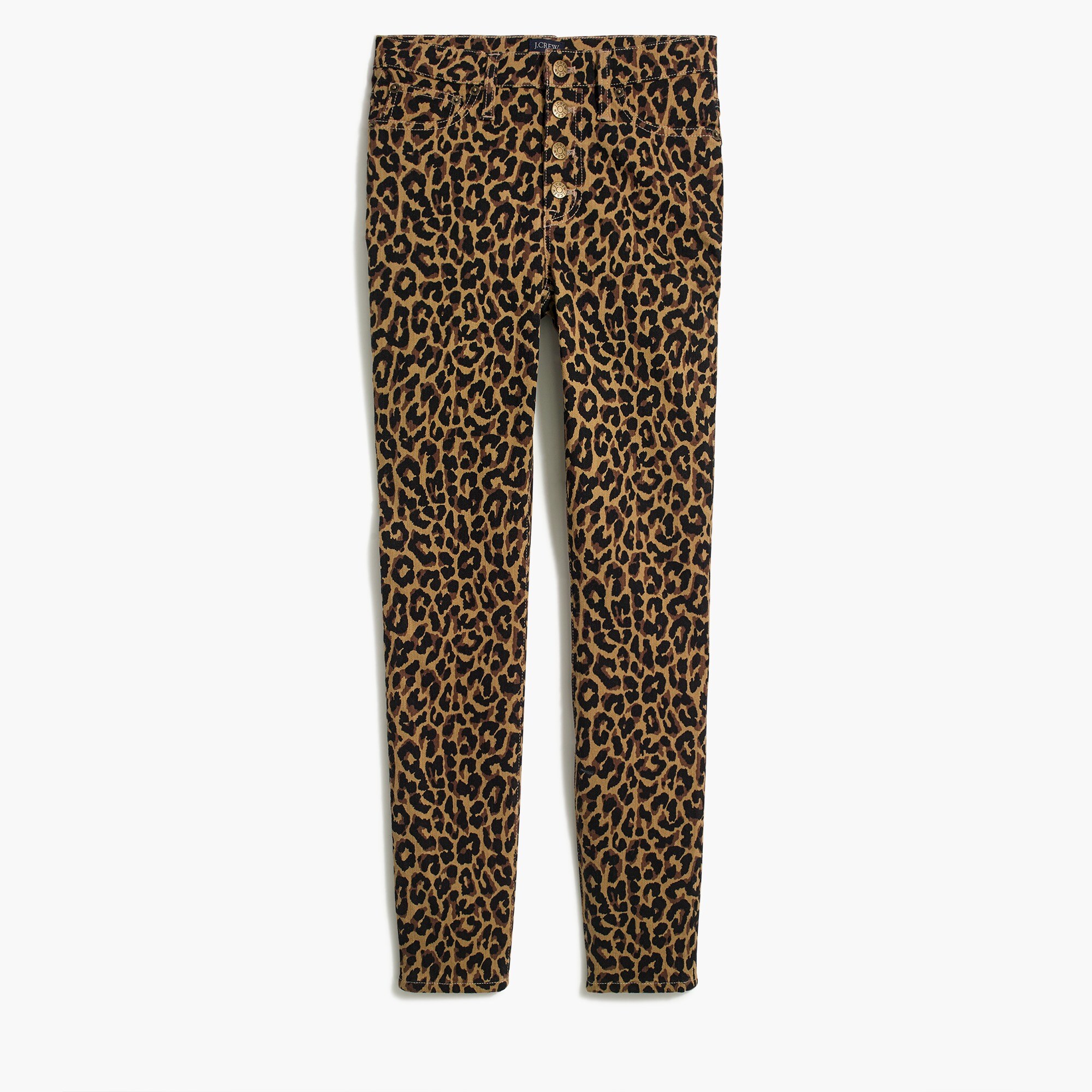 leopard 9" high-rise skinny jean with button fly for women
