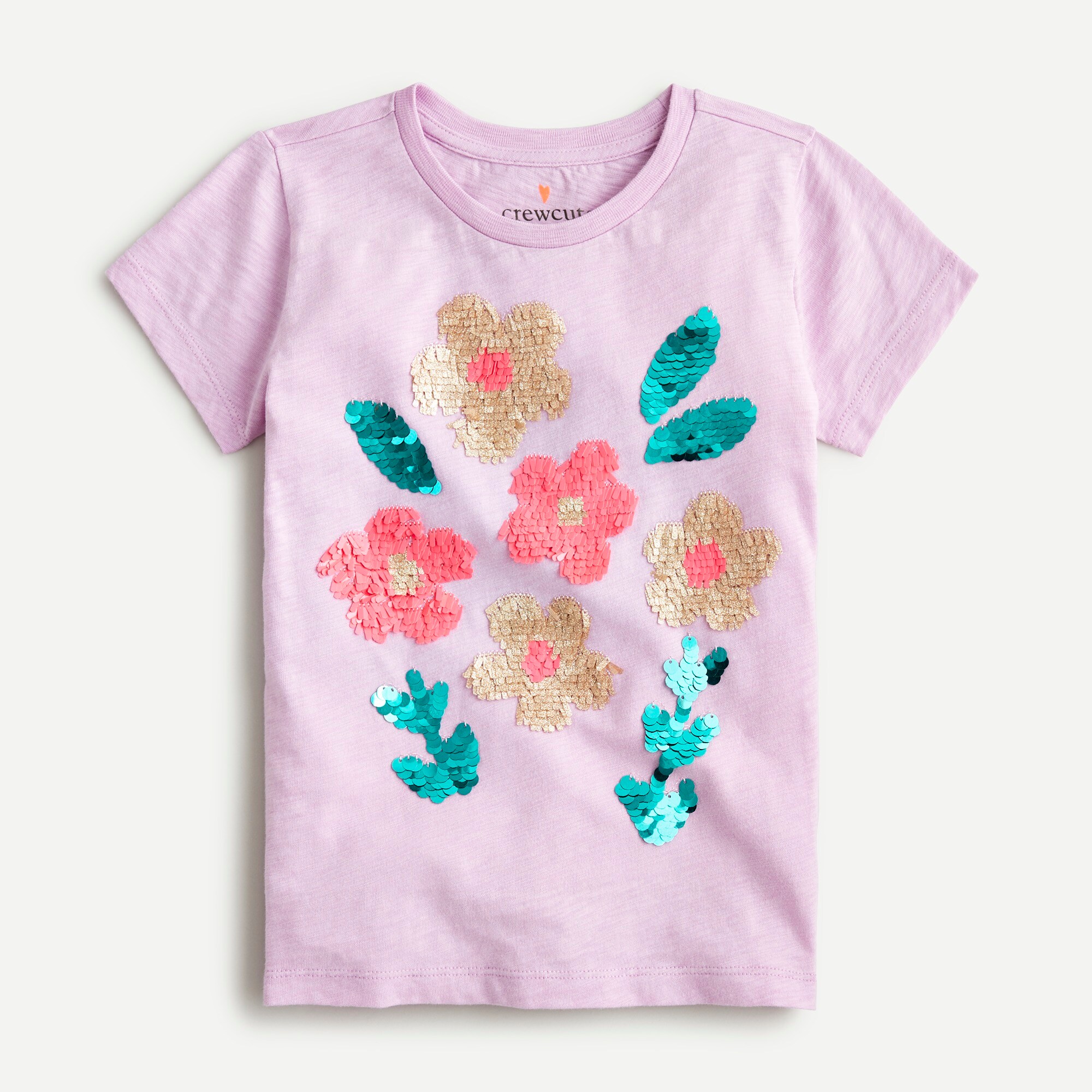 Girls' Sequin Flowers T-shirt For Girls | J.Crew