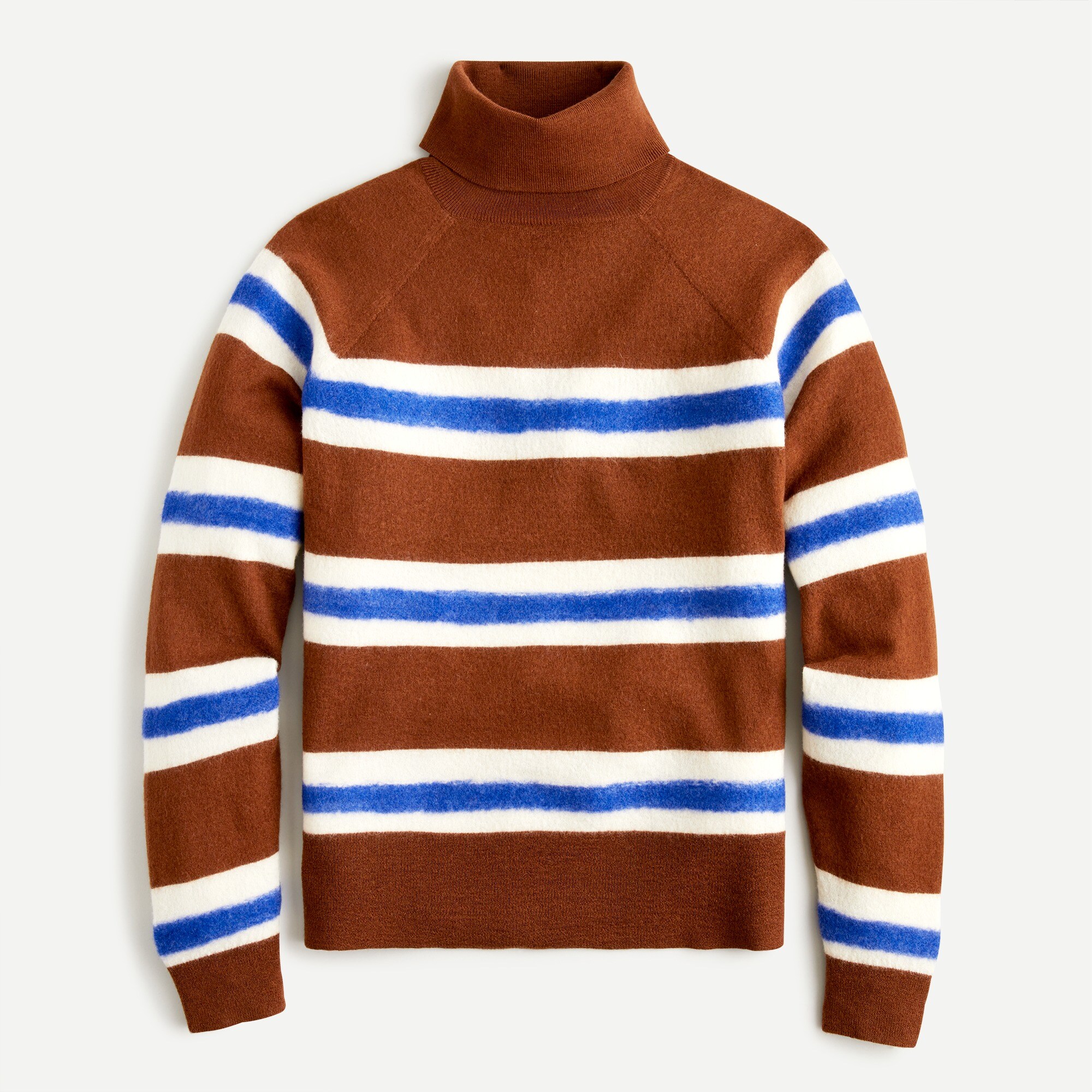 Turtleneck sweater in striped boiled wool