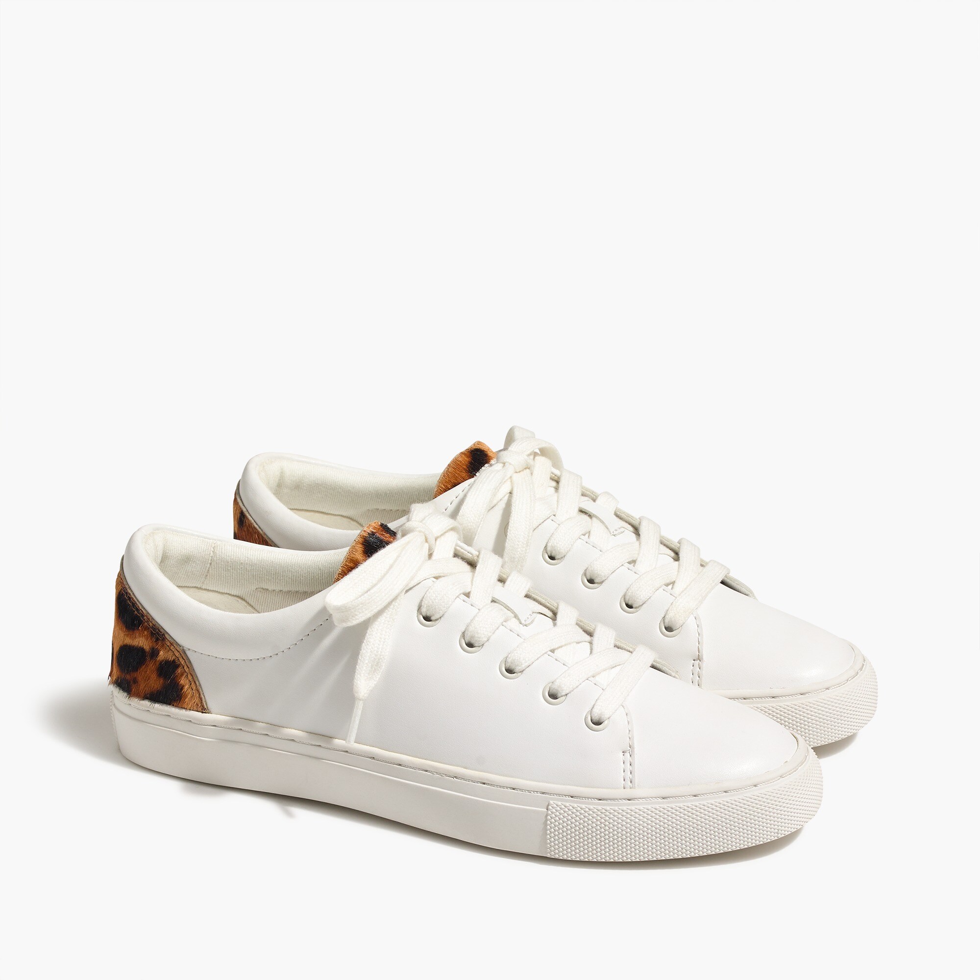 Factory Road Trip Sneakers With Leopard Calf Hair Trim For Women