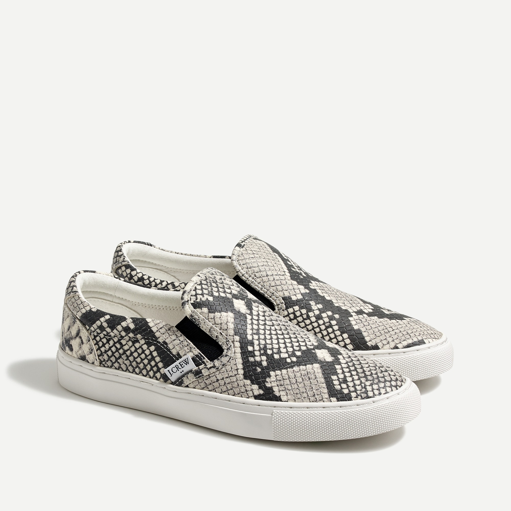 snakeskin slip ons