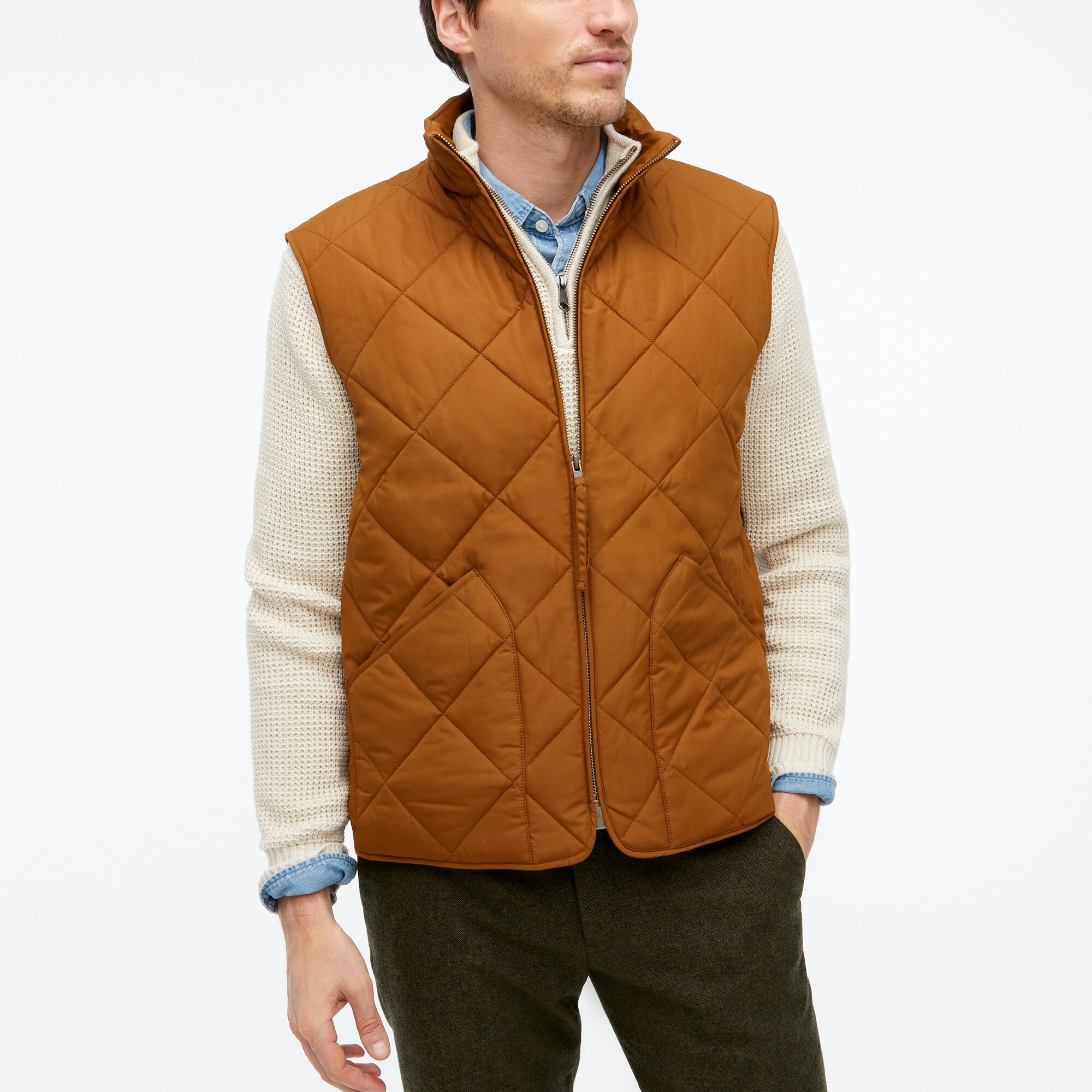 factory: quilted walker vest for men, right side, view zoomed