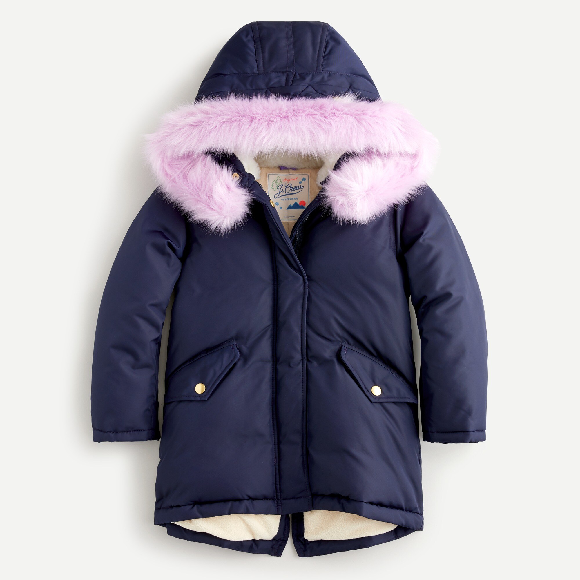 Girls' fishtail parka with eco-friendly PrimaLoft®