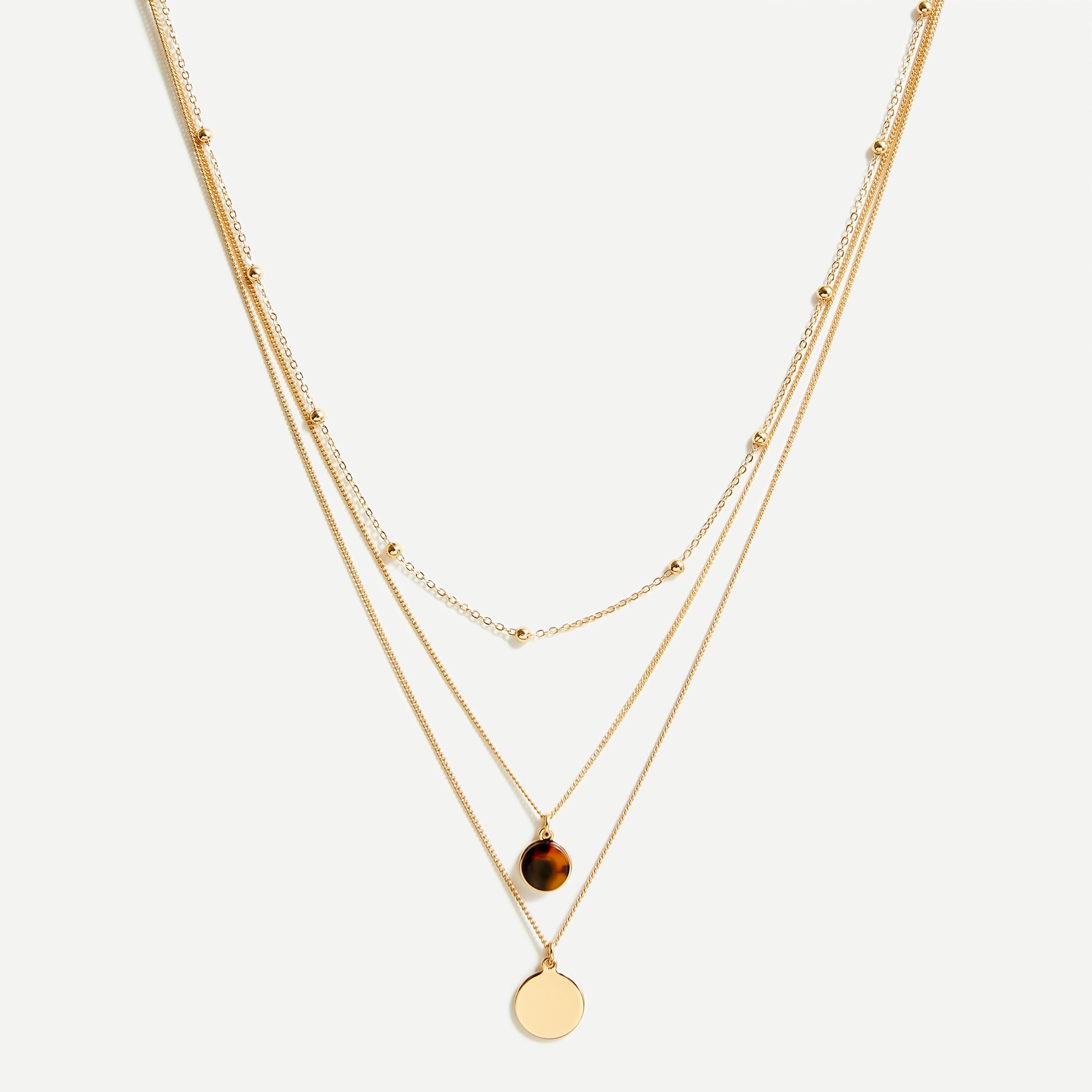 Mixed three-layer necklace