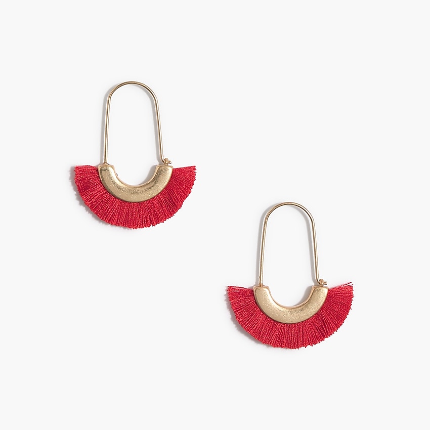 factory: fringe statement earrings for women, right side, view zoomed