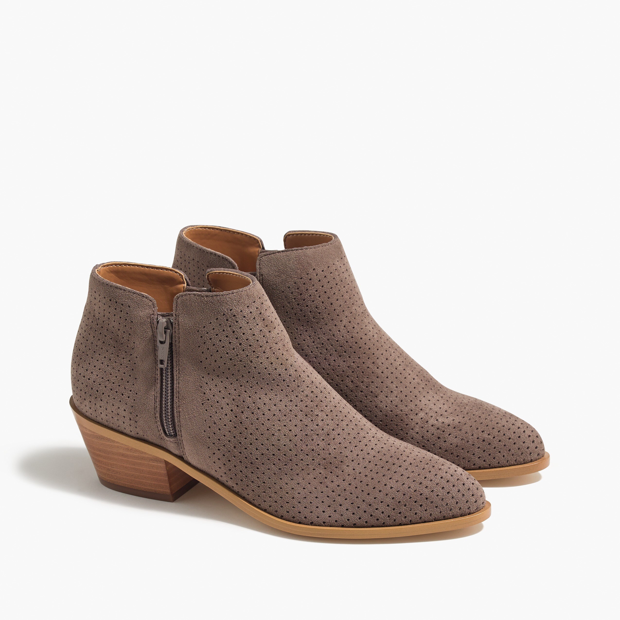 perforated microsuede boots for women