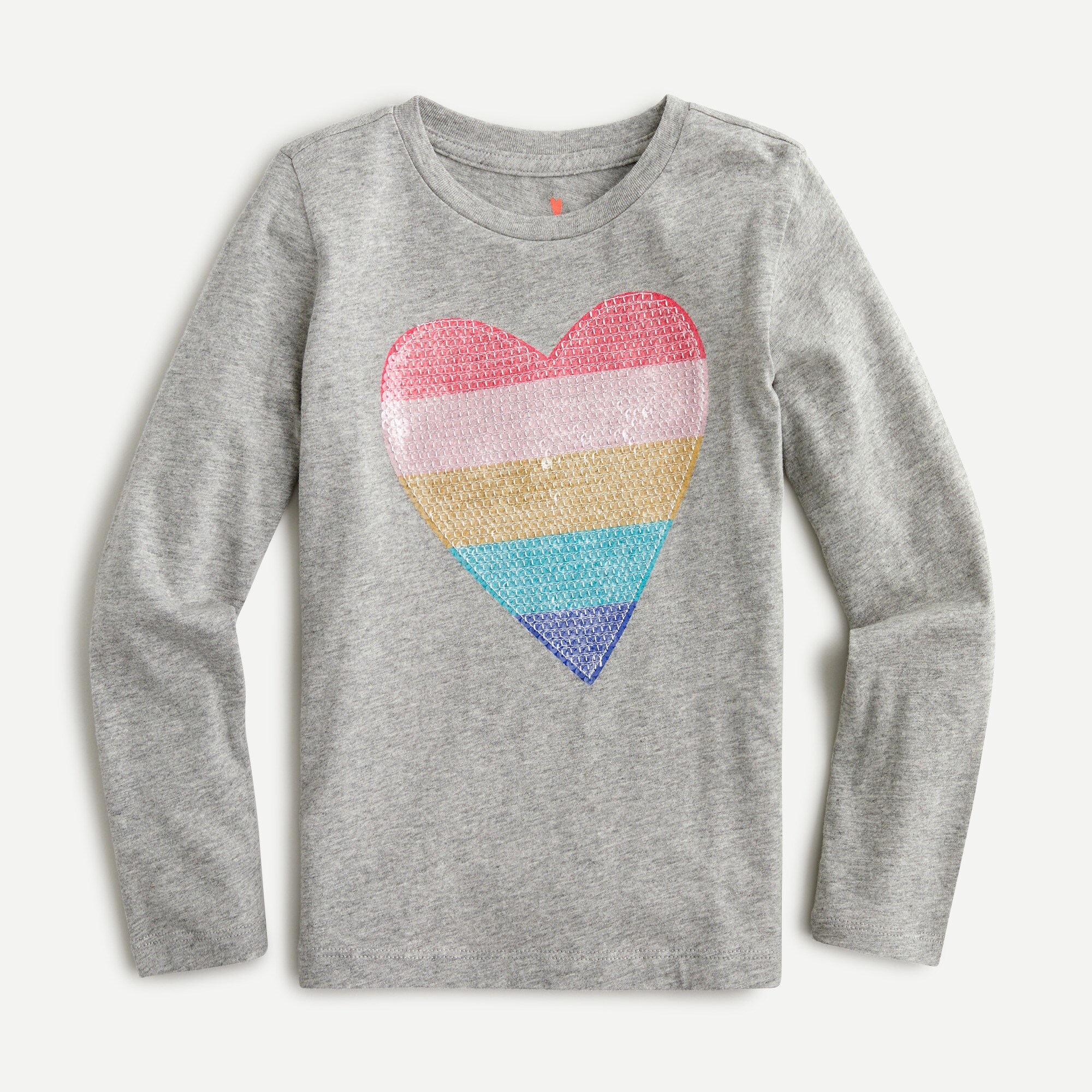 Girls' sequin heart T-shirt