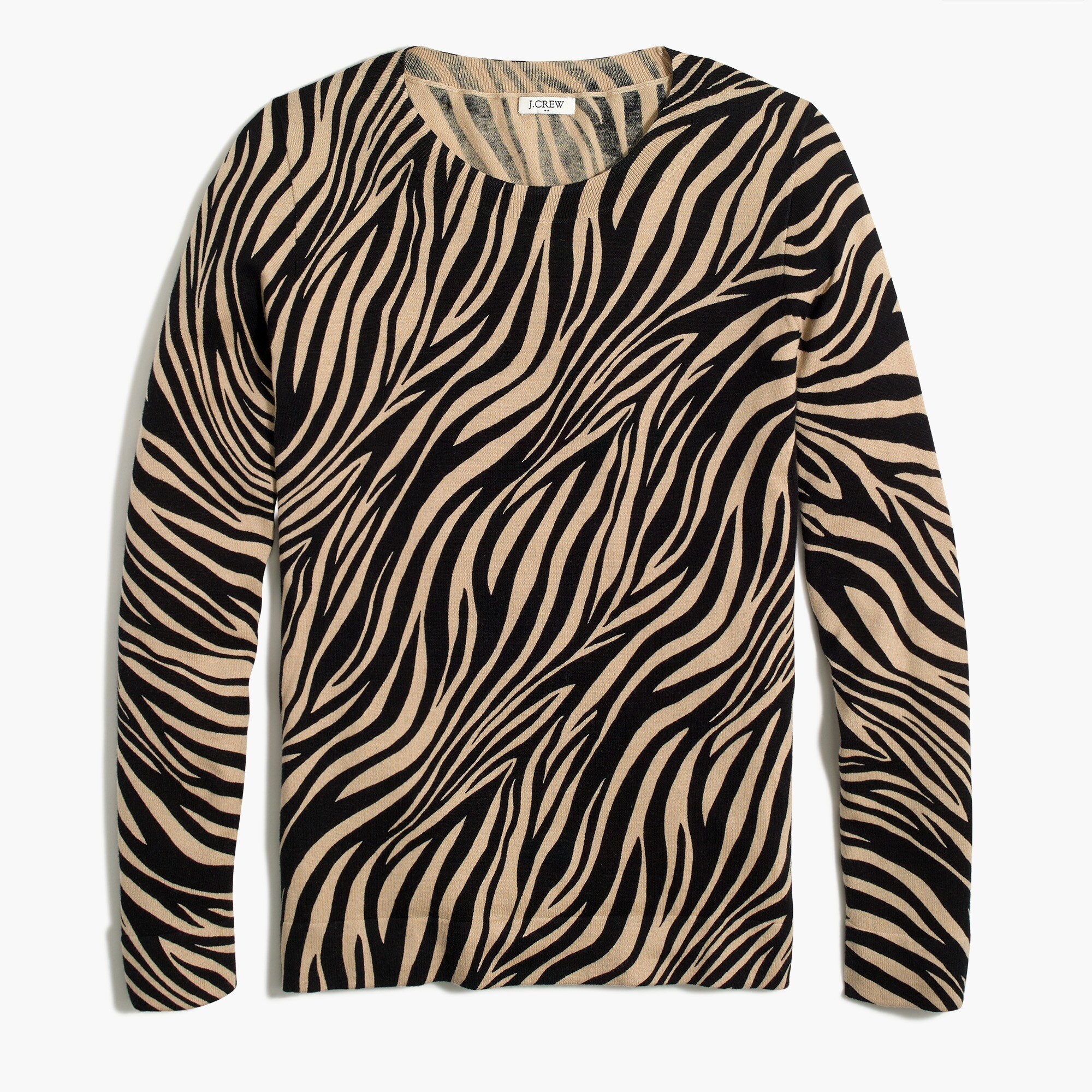 animal-print zebra teddie sweater for women