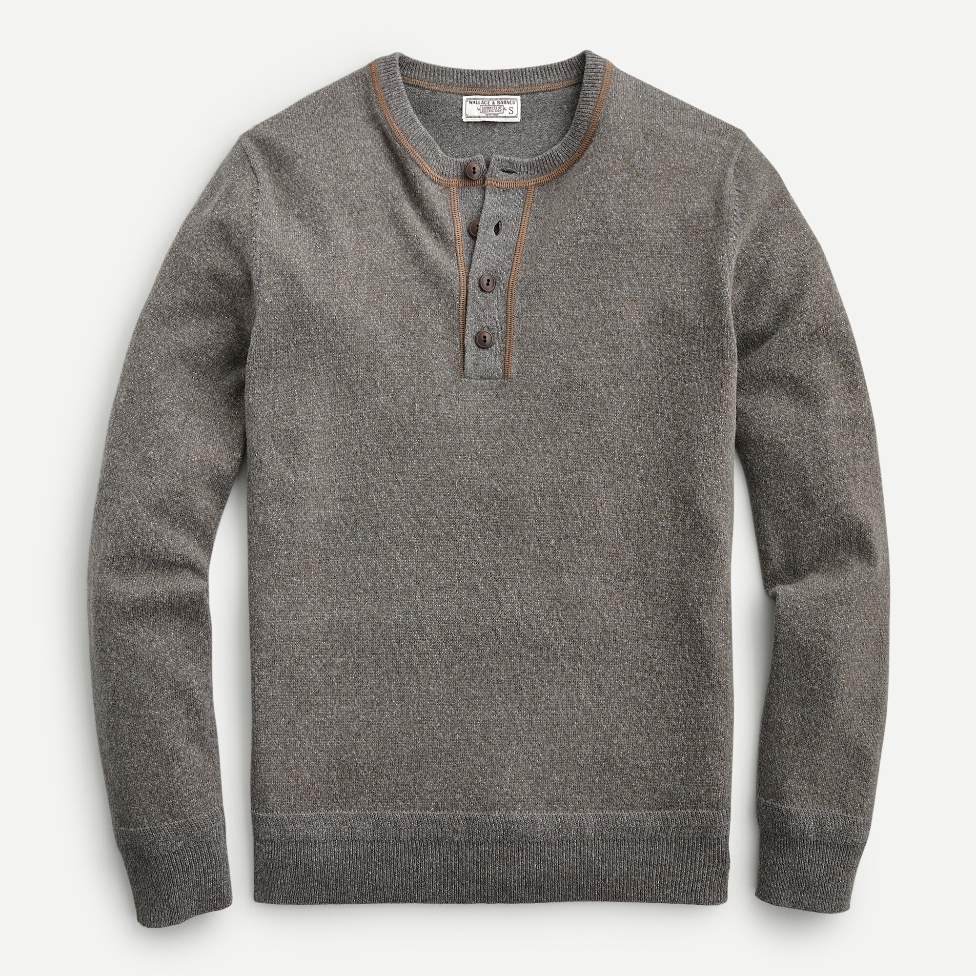 Wallace & Barnes marled wool-cotton blend henley sweater