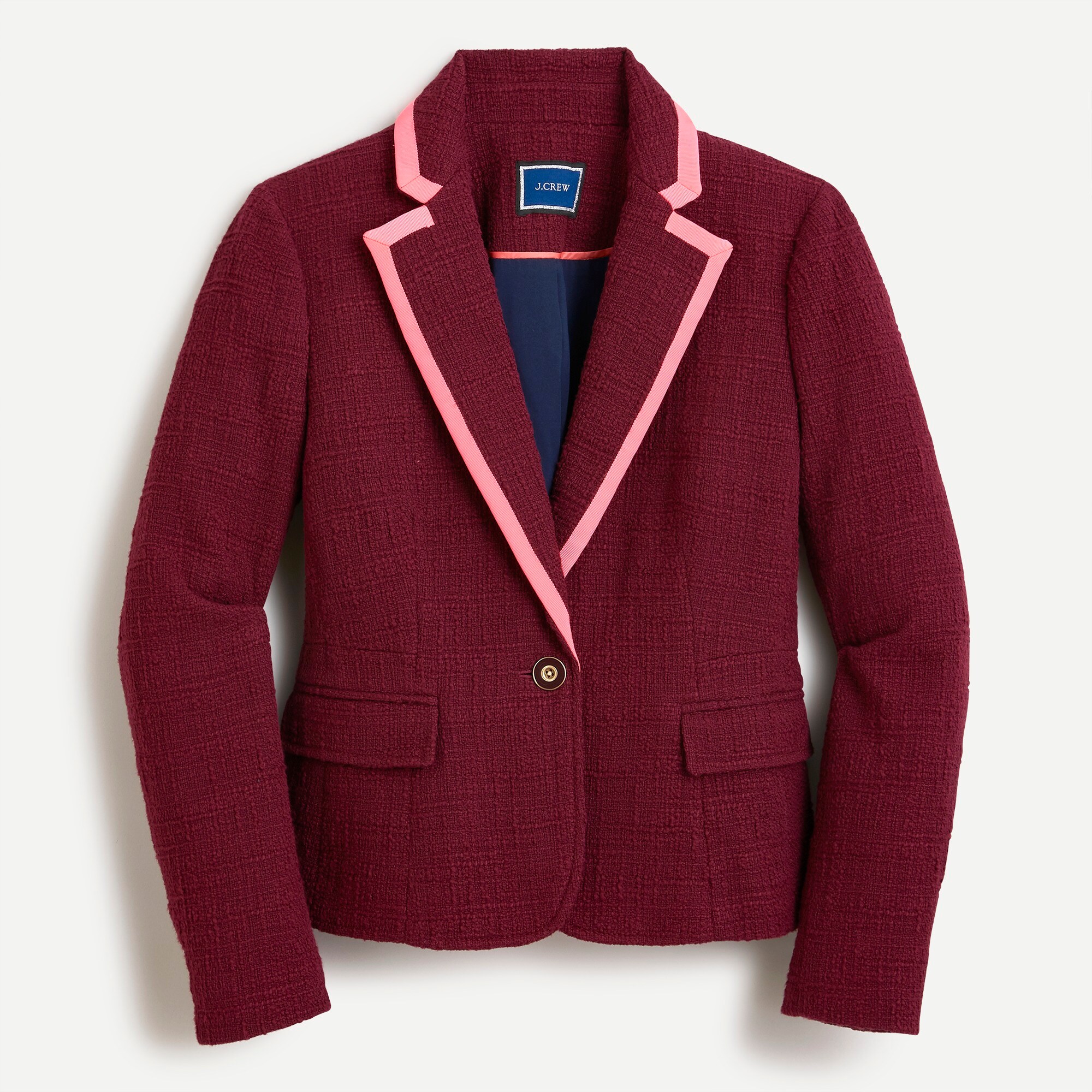 Peplum blazer in textured tweed
