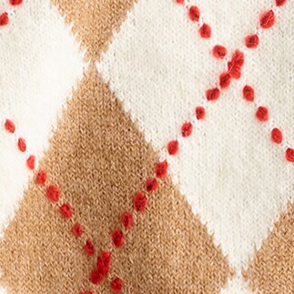 Argyle cropped crewneck sweater HTHR CAMEL IVORY RED j.crew: argyle cropped crewneck sweater for women