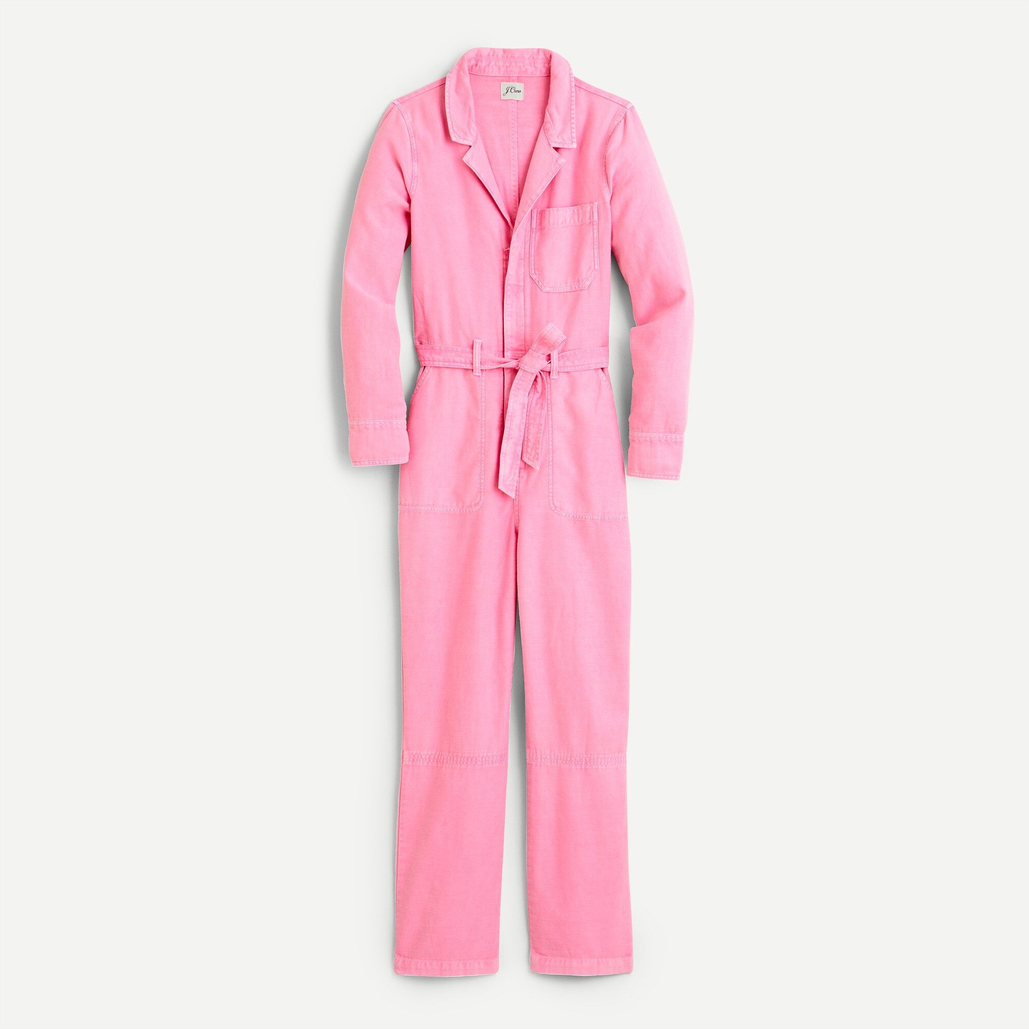 Garment-dyed coverall jumpsuit