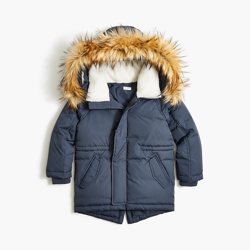 factory: boys' parka for boys, right side, view zoomed