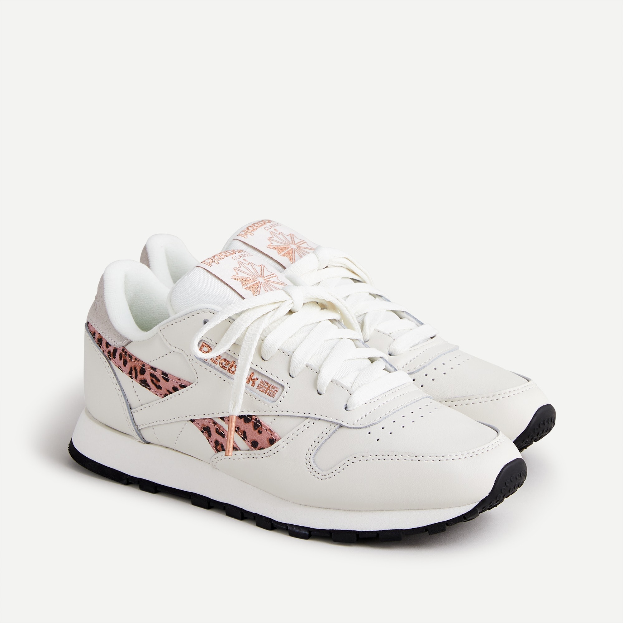 J.Crew: Reebok® Classic Leather Sneakers With Leopard For Women