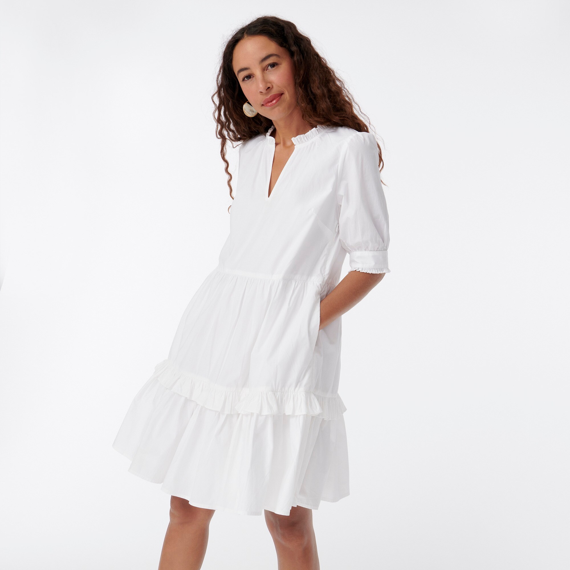 j crew tiered popover dress