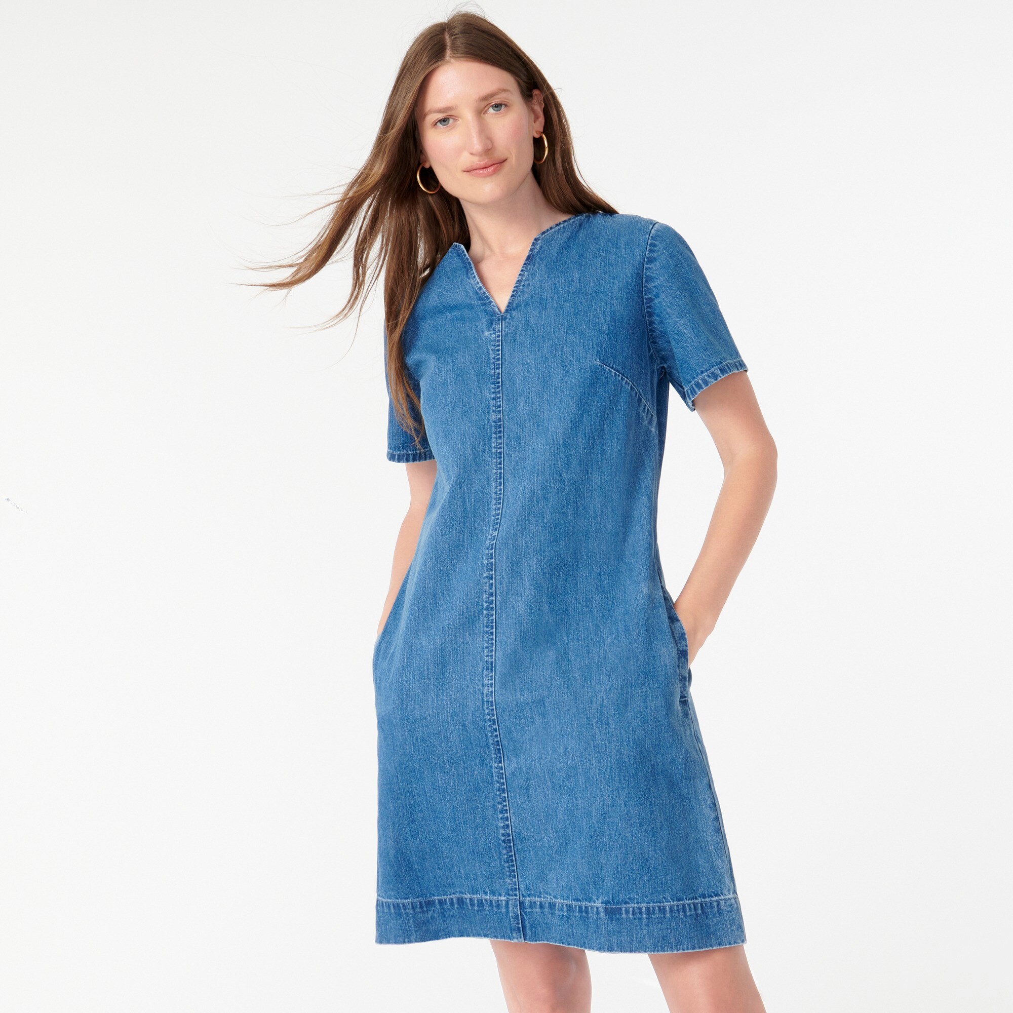 j crew denim shift dress