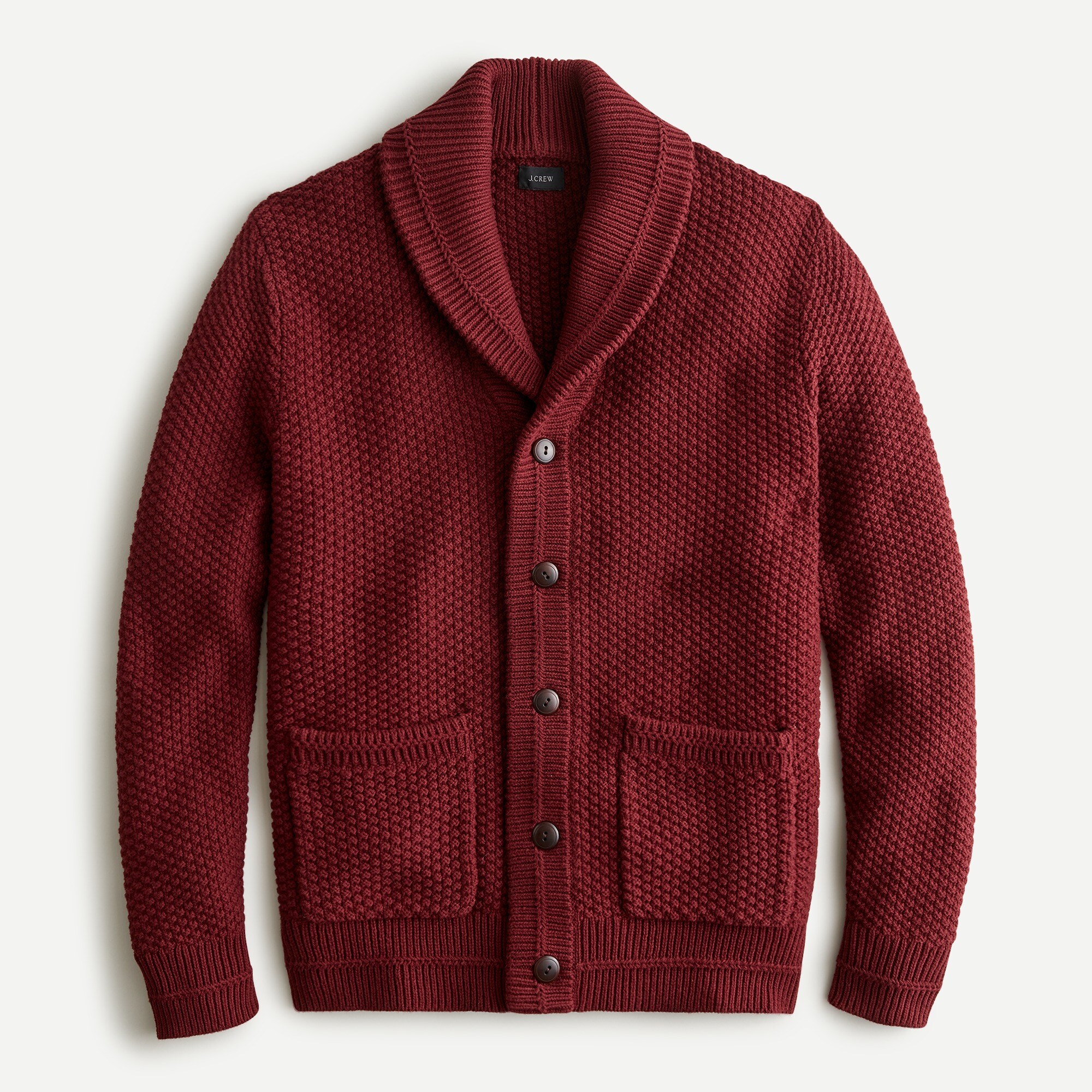 J.Crew Cotton Cardigan Sweater In Checker Stitch For Men