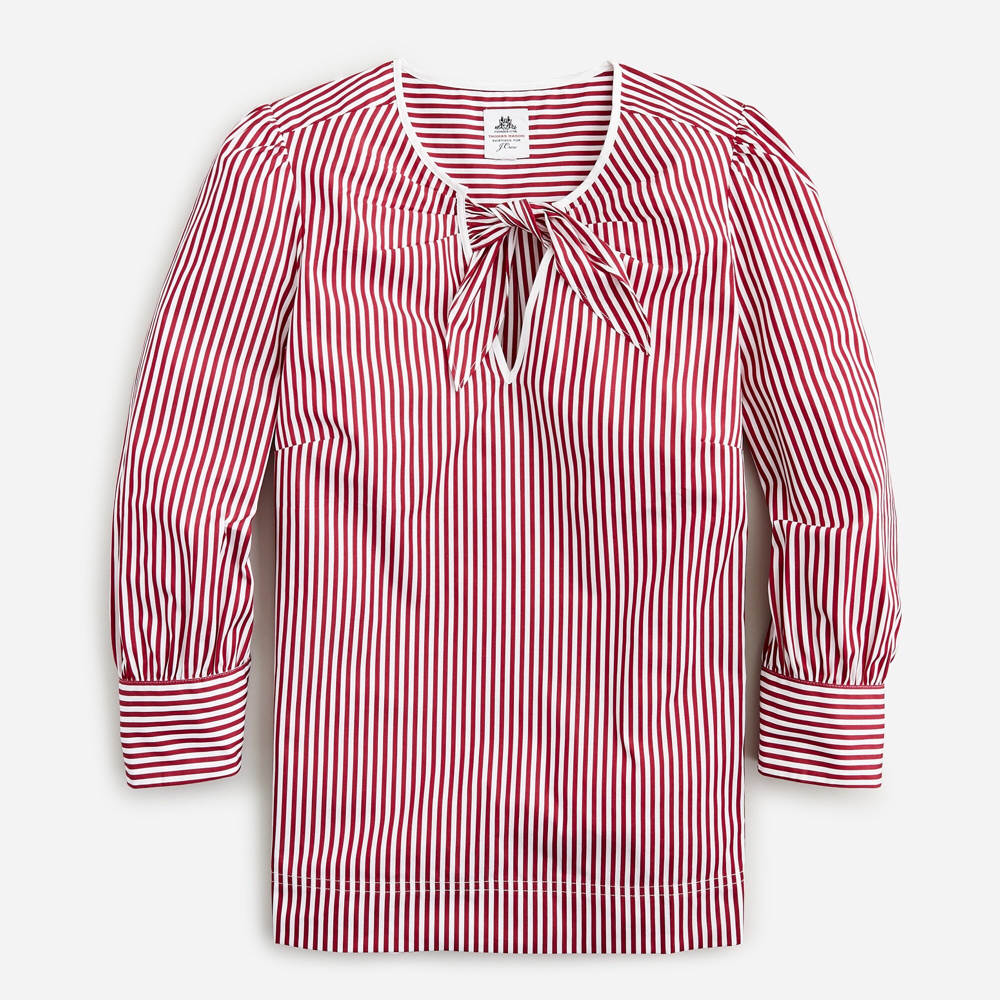 Thomas Mason® for J.Crew bow-neck top in stripe