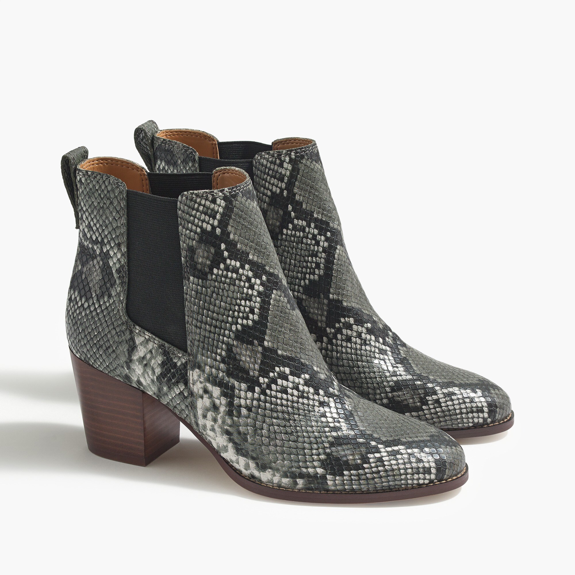 snakeskin-print rory heeled boots for women
