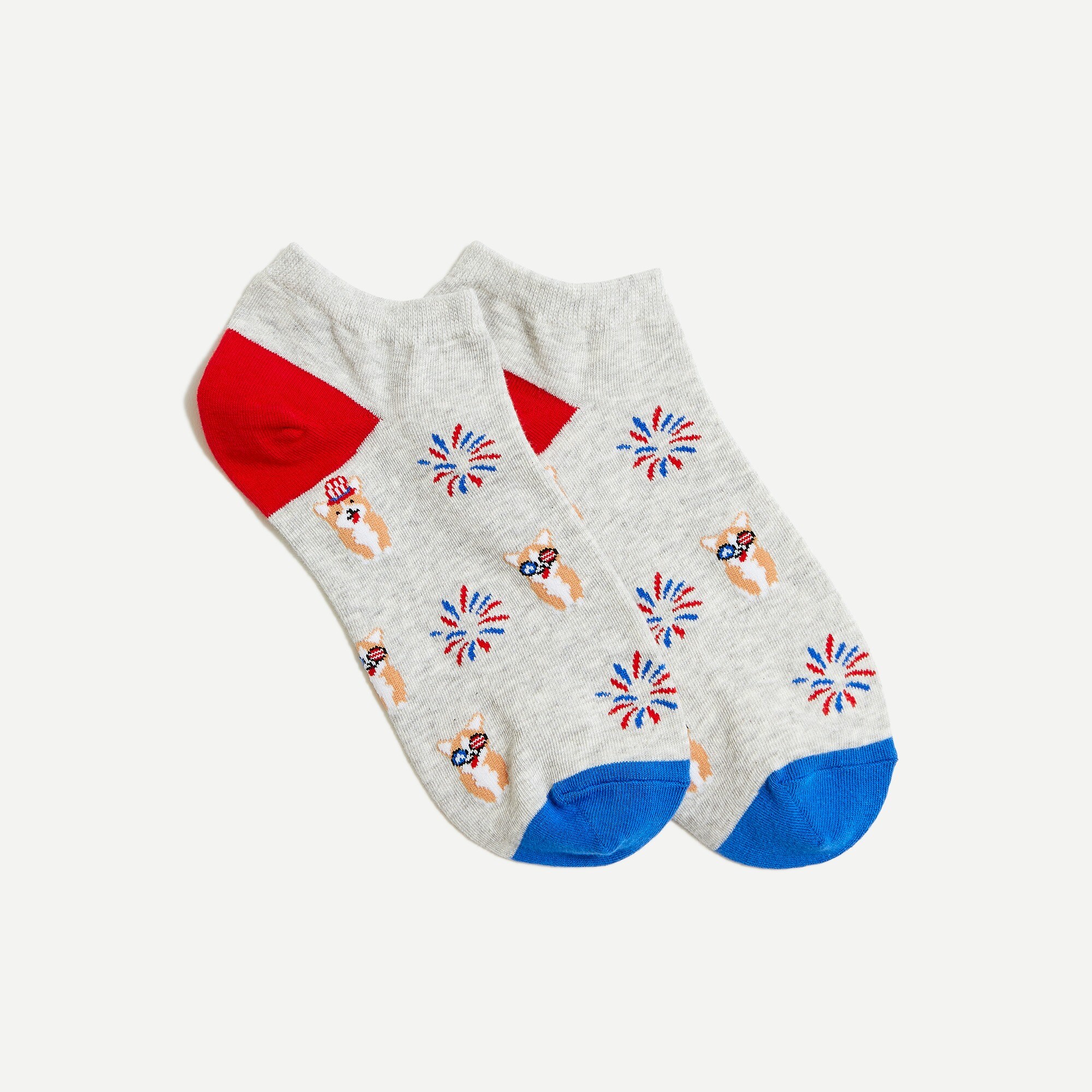 Patriotic corgi ankle socks