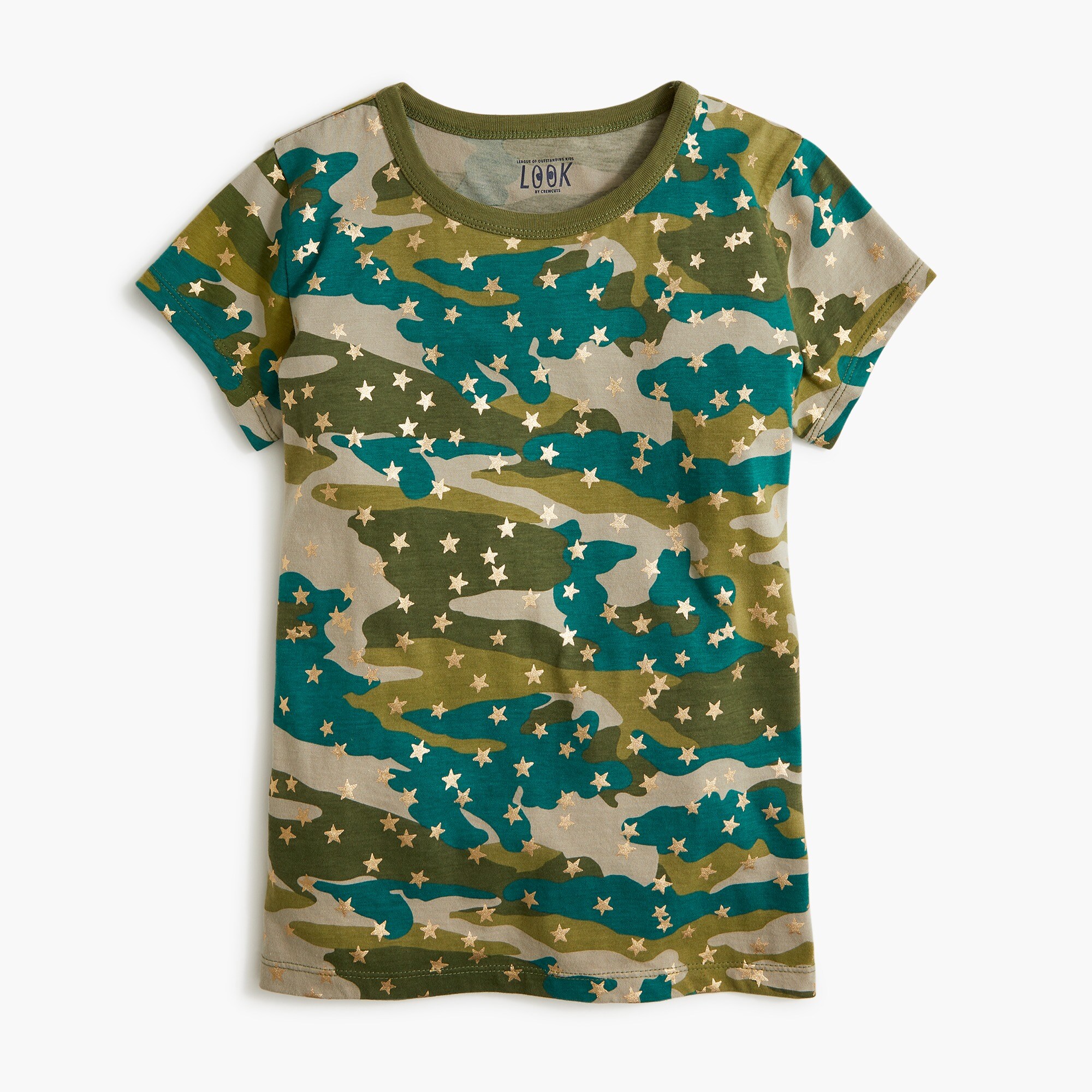 Girls' camo stars graphic tee
